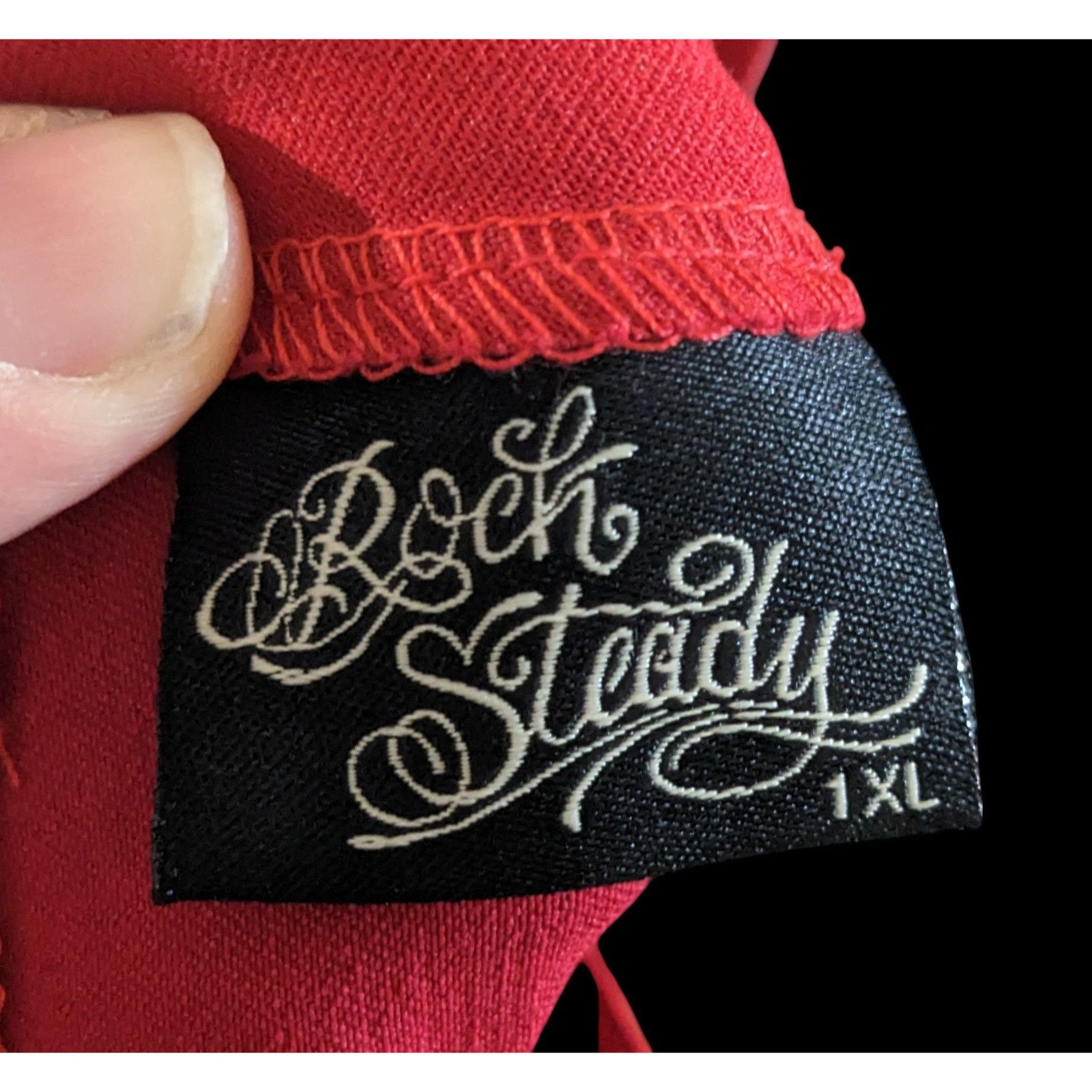 ROCKSTEADY Rock Steady Rockabilly Pinup Black And Red Pencil Skirt Size Size 30" / US 8 / IT 44 - 5 Thumbnail
