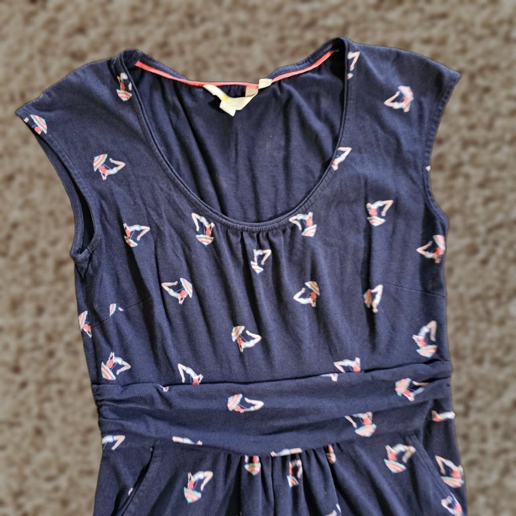 Boden Boden Dress Womens 6 Blue Beach A-Line Scoop Neck Short Sleeves Casual Shirt Size 28" / US 6 / IT 42 - 1 Thumbnail