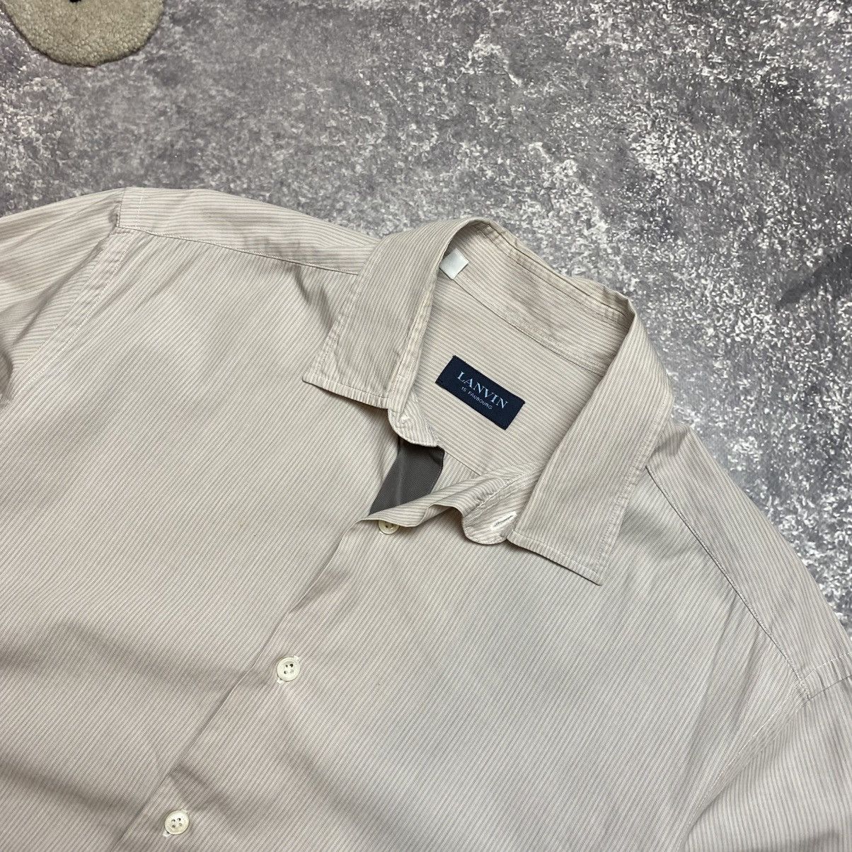 Vintage Vintage Lanvin Luxury Basic Made in Italy classic shirt Size US L / EU 52-54 / 3 - 2 Thumbnail