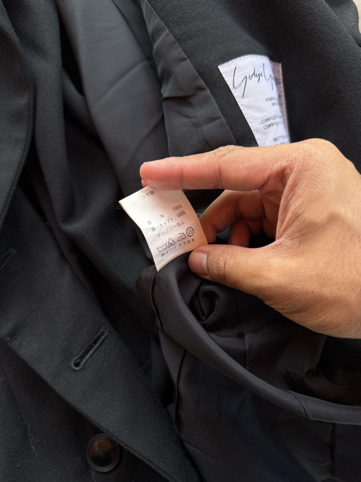 Yohji Yamamoto Vintage 1990s Yohji Yamamoto Back Pleated Jacket Size 38L - 5 Thumbnail