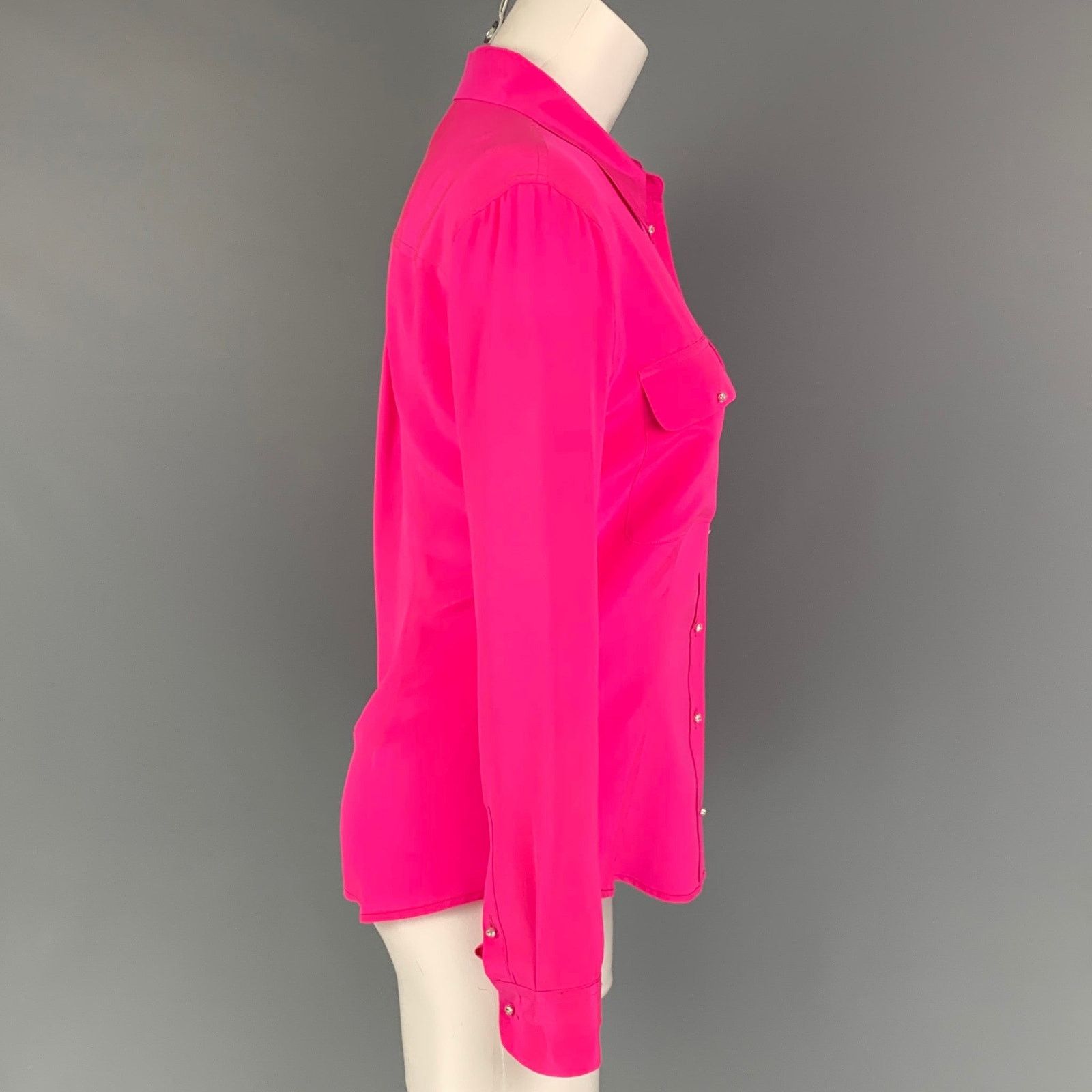 Equipment EQUIPMENT Size S Pink Silk Patch Pockets Shirt Size S / US 4 / IT 40 - 2 Thumbnail