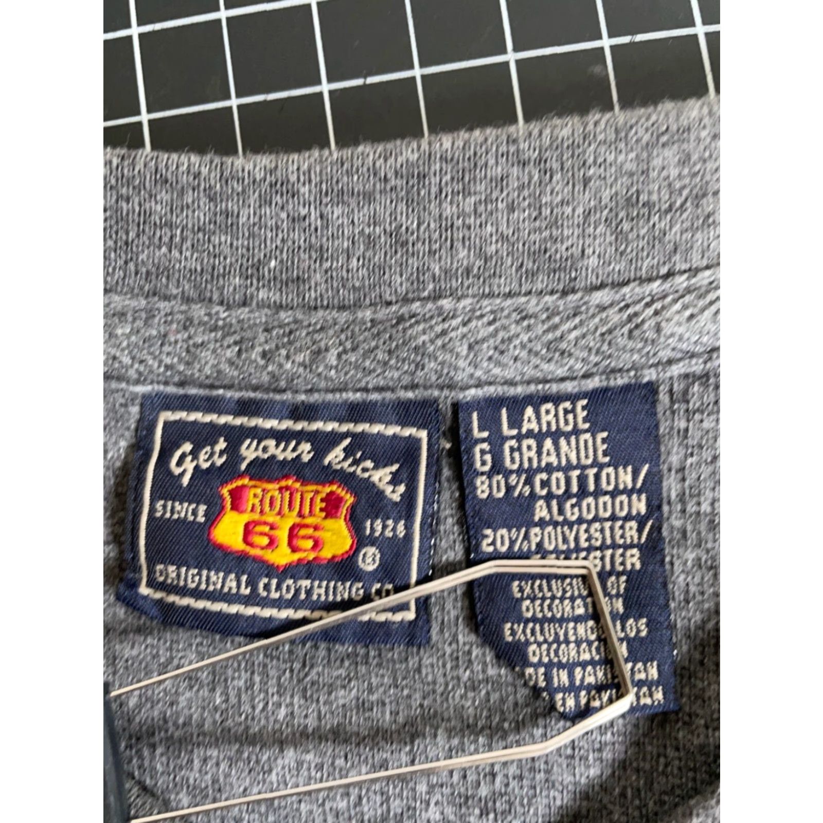 Route 66 VINTAGE Route 66 Sweater Shirt Adult Large Gray Orange Blue Striped Knit V-Neck 1990s Punk Retro Mens Size US L / EU 52-54 / 3 - 4 Thumbnail