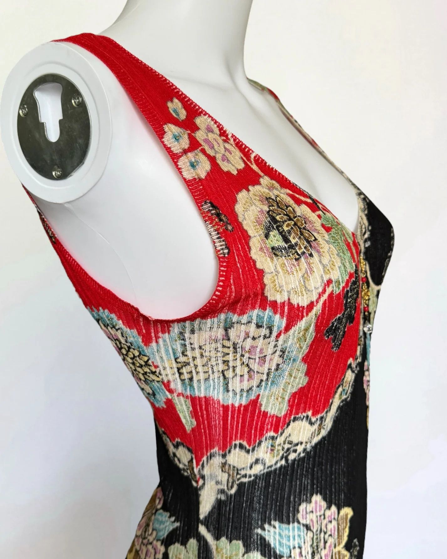 Roberto Cavalli Roberto Cavalli Chinoiserie Silk Tank, SS 2003 Size L / US 10 / IT 46 - 3 Thumbnail