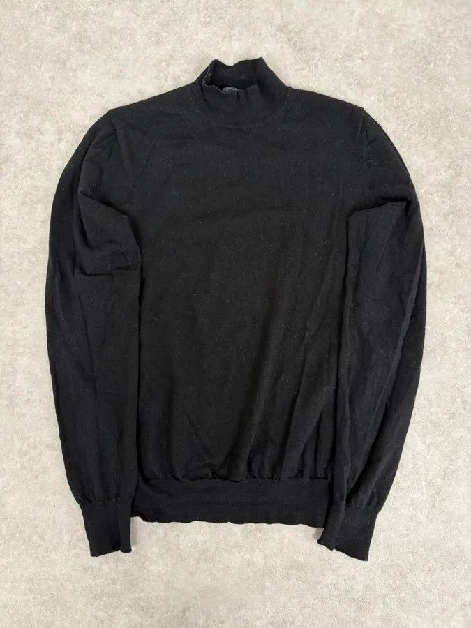 AW2021 Prada Minimalist Black Wool Sweater