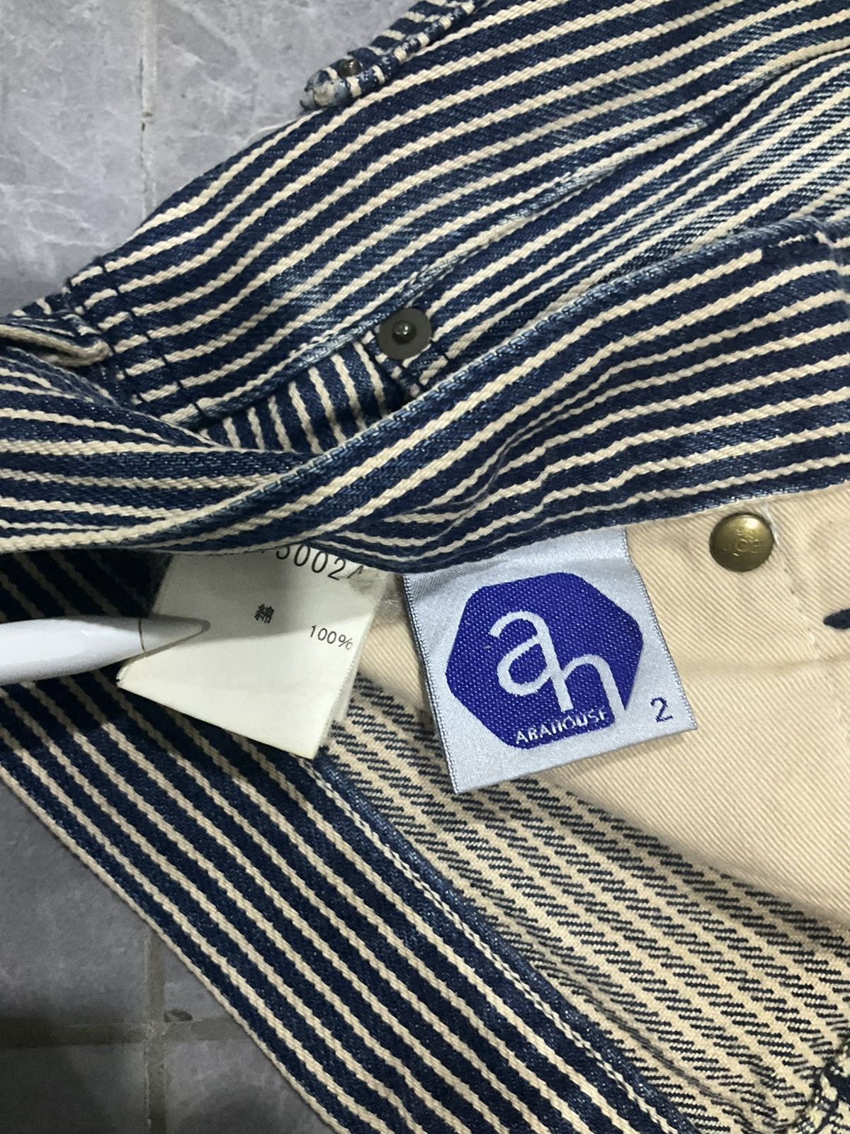 ABAHOUSE × Japanese Brand Vintage Hickory Striped Jeans Size US 31 - 6 Thumbnail