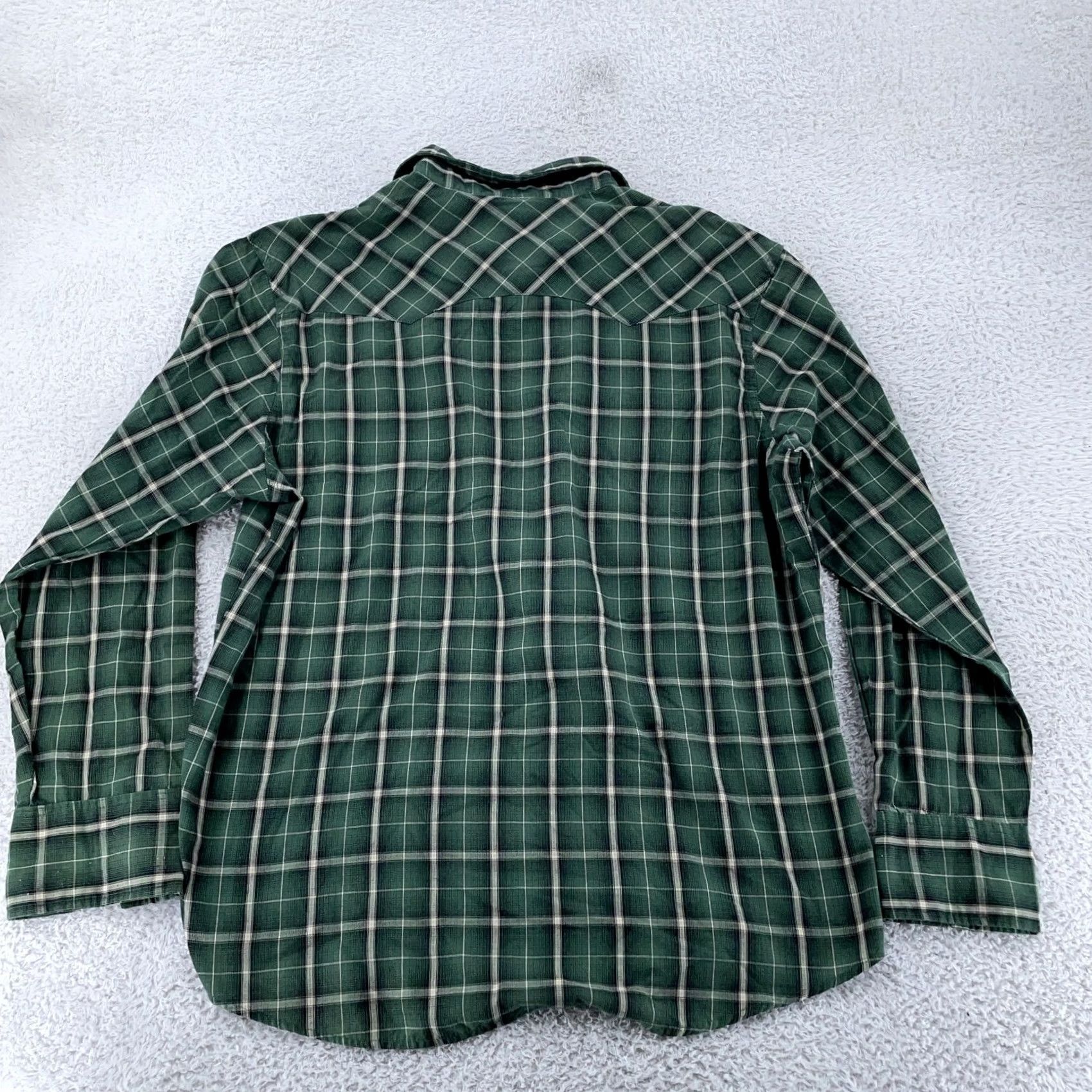 Wrangler Wrangler Shirt Mens XL Green Plaid Pearl Snap Western Collared MTW1229 Size US XL / EU 56 / 4 - 3 Thumbnail