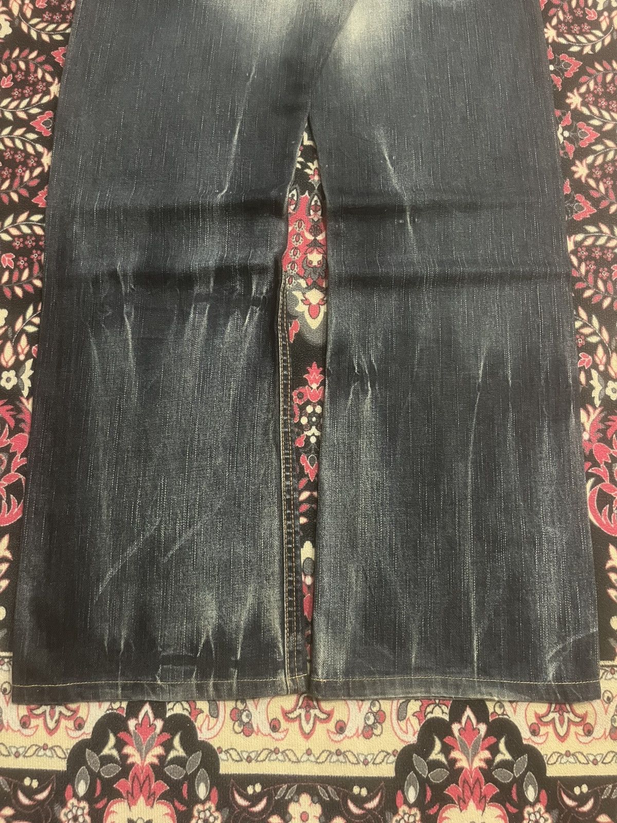 Vintage Edwin 505 Dark Faded Ripped Buckle Back Selvedge Flare Jeans Size US 30 / EU 46 - 12 Thumbnail
