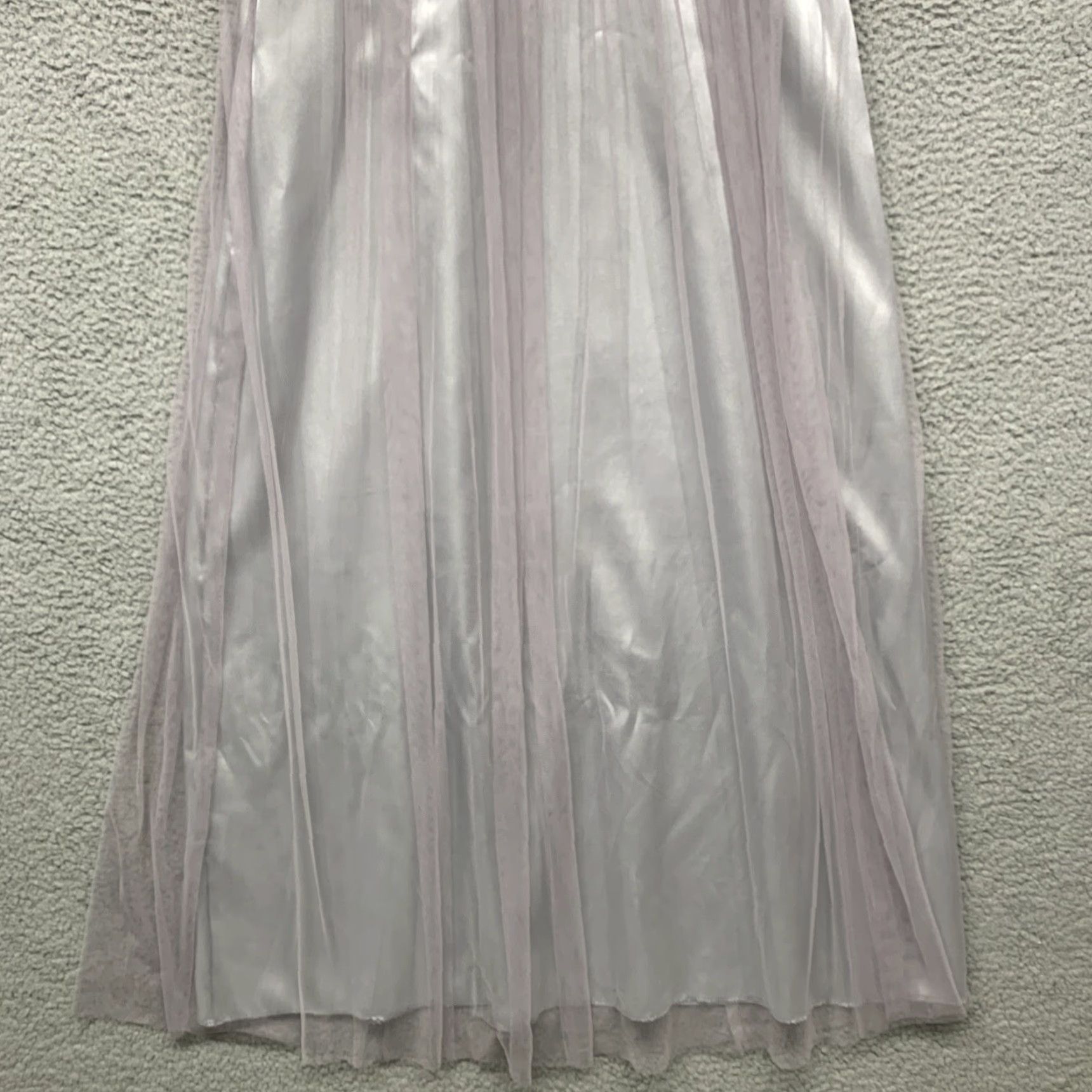 Vintage NEW Long Evening Gown Dress M Silver Navy Netting Sequin Sleeveless Formal Prom NWOT Ladies Size M / US 6-8 / IT 42-44 - 4 Thumbnail