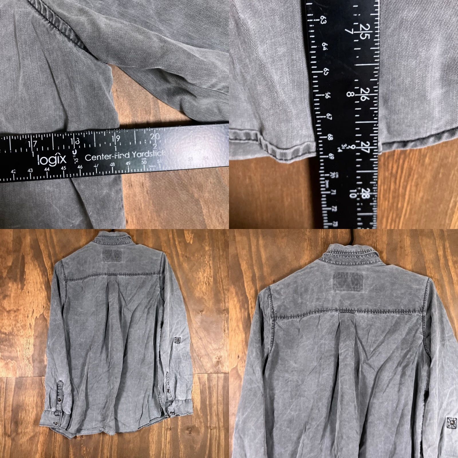 Express Express Womens Shirt Gray Button-Down Roll Tab Sleeve Small Size S / US 4 / IT 40 - 8 Thumbnail