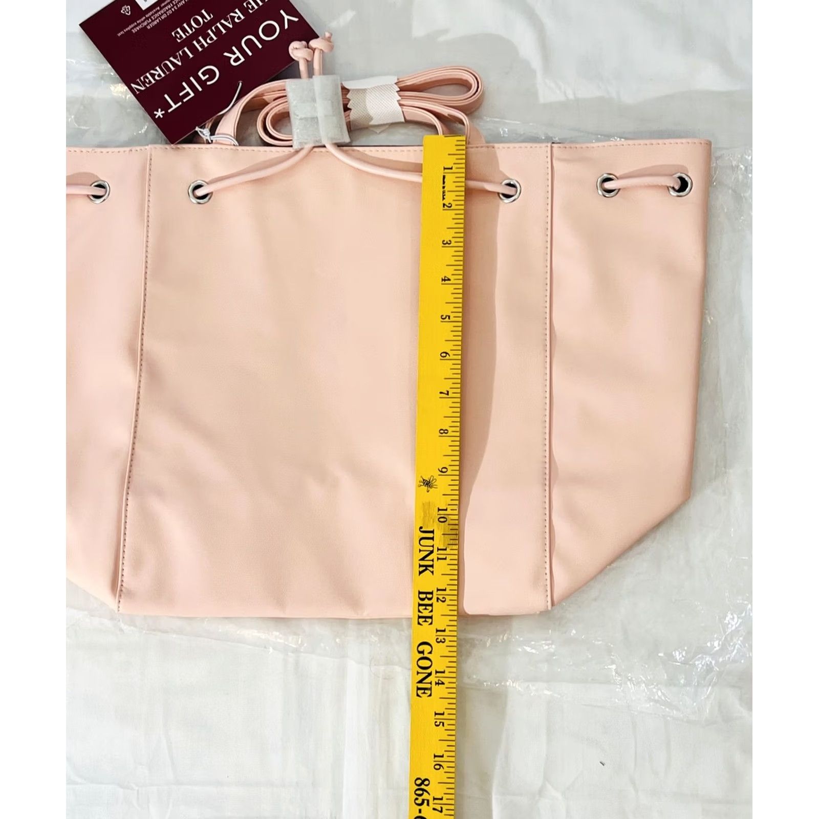 Ralph Lauren Ralph Lauren Tote Bag Womens Pink Drawstring Purse Luxury 17x12x6 Brand New with Tags Gift Wide Shoulder" Size ONE SIZE - 5 Thumbnail