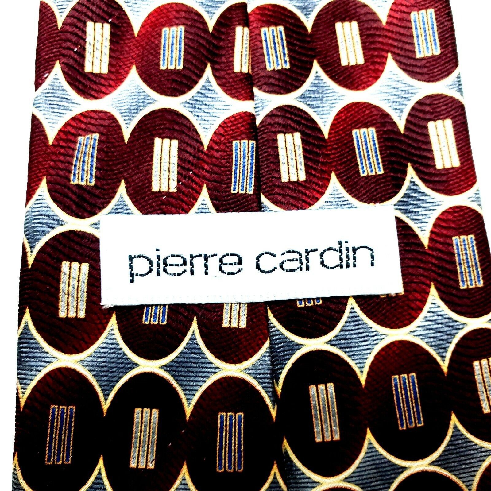Pierre Cardin Pierre Cardin Silk Tie Red Print Geometric Wide Size ONE SIZE - 3 Thumbnail