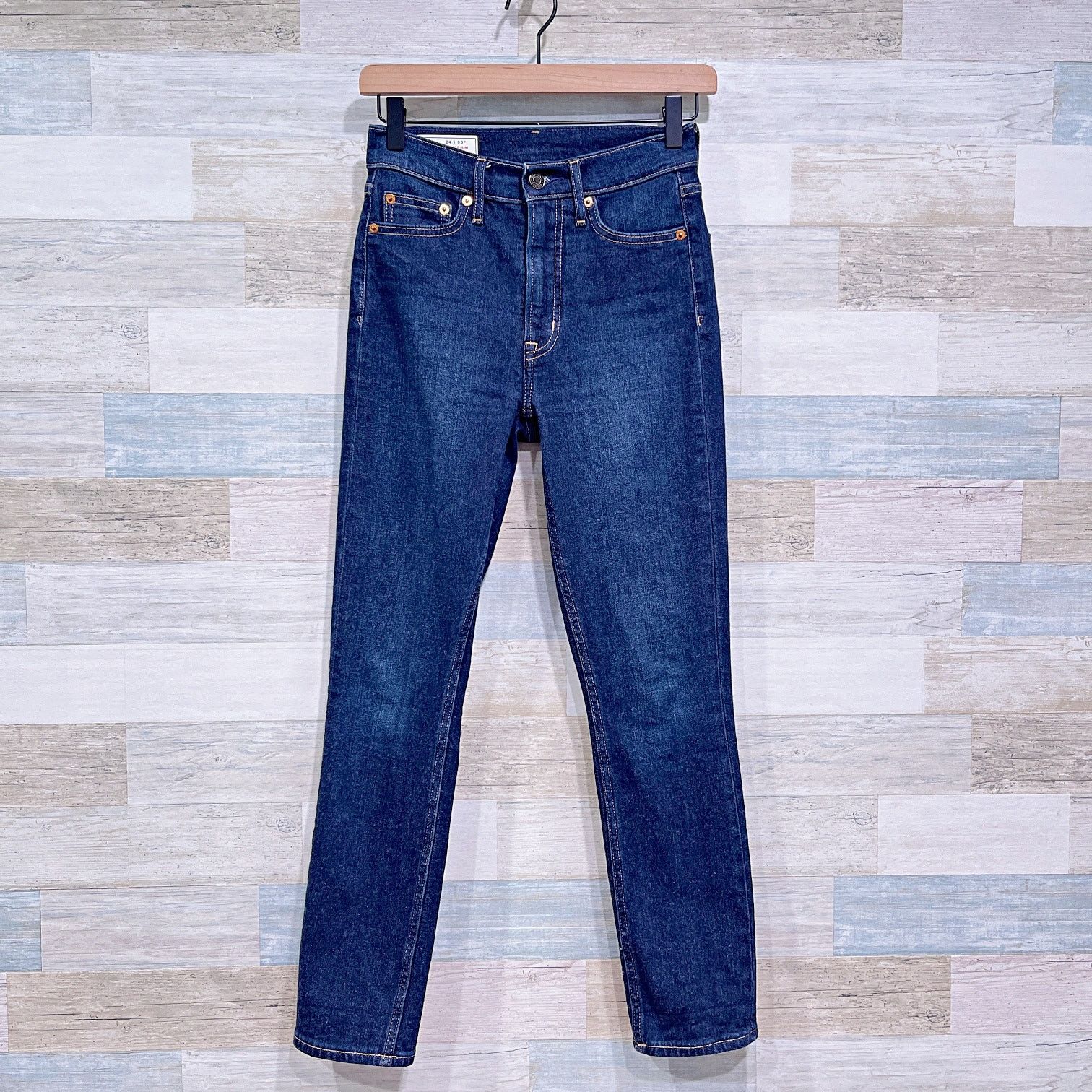Gap GAP High Rise Vintage Slim Jean Dark Indigo Rinse Stretch 24 Size 24" / US 00 / IT 34 - 1 Thumbnail