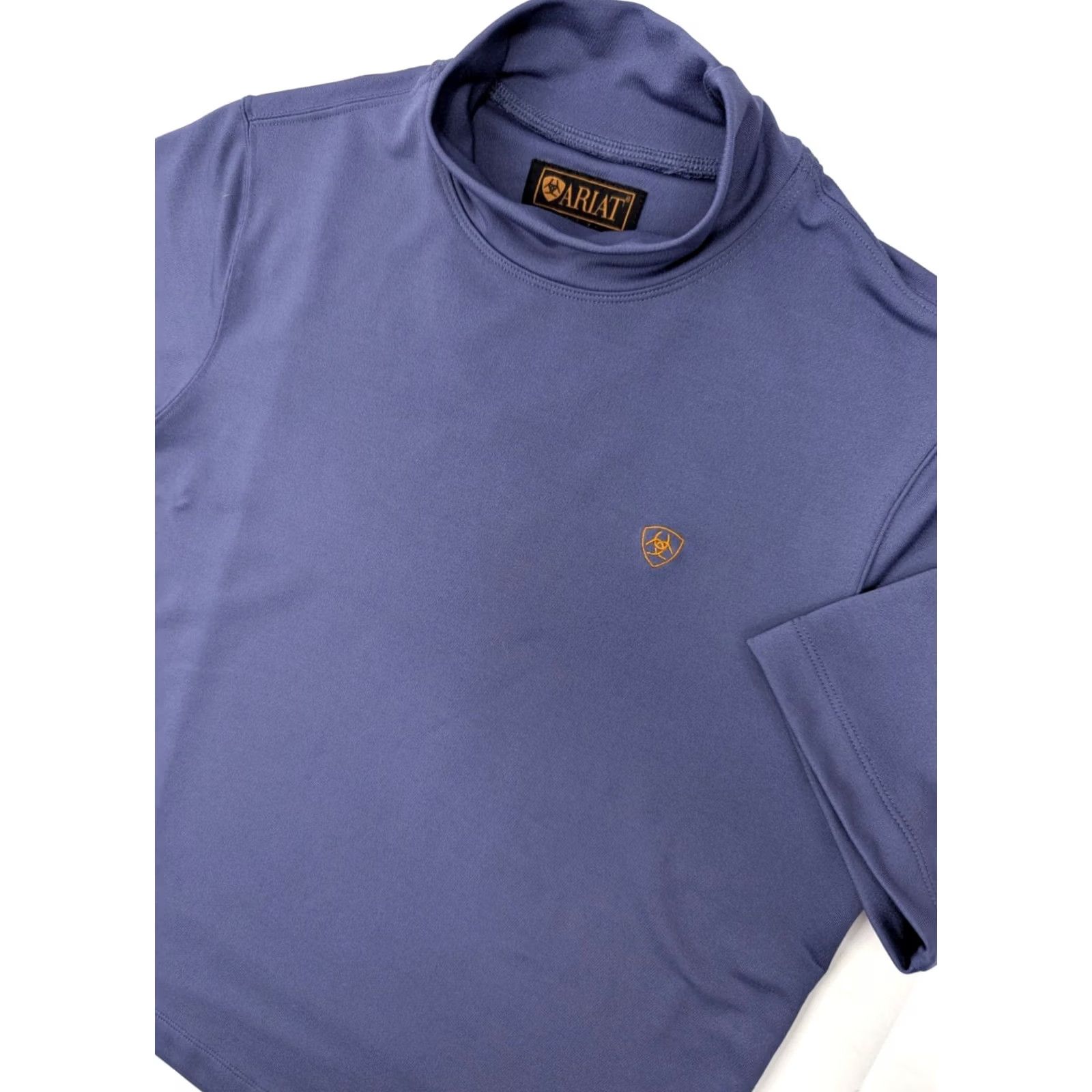 Ariat Ariat Polo Shirt Women S Blue Short Sleeve Pullover Performance Wicking Coolmax Lycra Moc Neck Shirt, Basic, Athletic Fit, Logo, 90s Western Work Wear Size S / US 4 / IT 40 - 3 Thumbnail