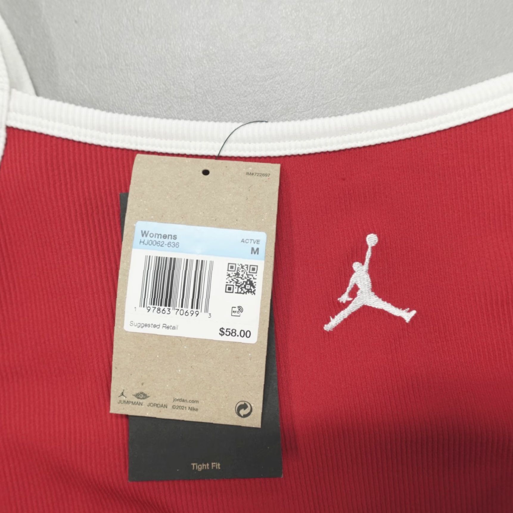 Jordan Brand Air Jordan Slim Tank Dress Red Women's Size M HJ0062-636 Tank Dress Slim Fit Casual Party/Cocktail Summer Spring Womens Size M / US 6-8 / IT 42-44 - 3 Thumbnail