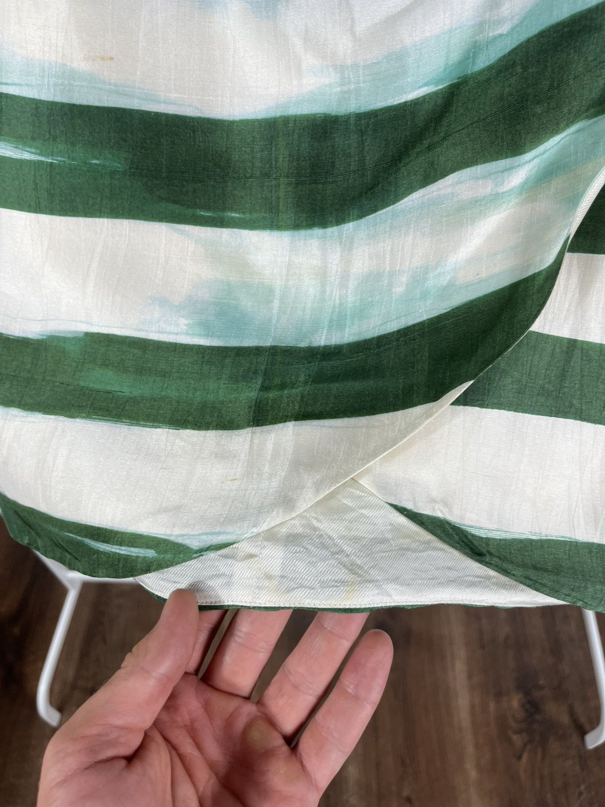 Emporio Armani Emporio Armani Women’s Green White Striped Skirt IT 40 Size 27" / US 4 / IT 40 - 5 Thumbnail