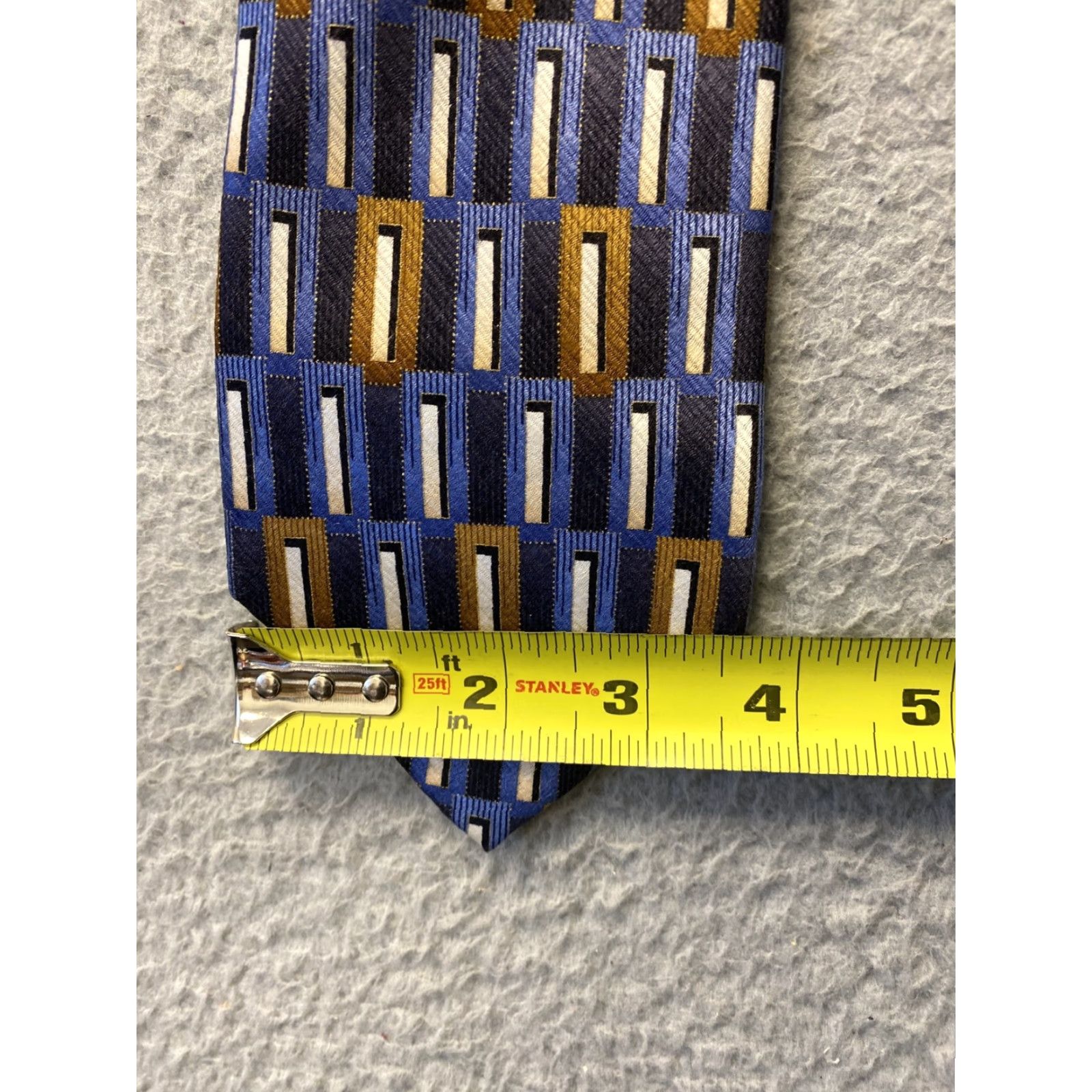 Jos. A. Bank Jos. A. Bank Collection Tie Pure Silk Long Blue Diamond Geometric Logo Preppy Designer Mens Tie Size ONE SIZE - 4 Thumbnail
