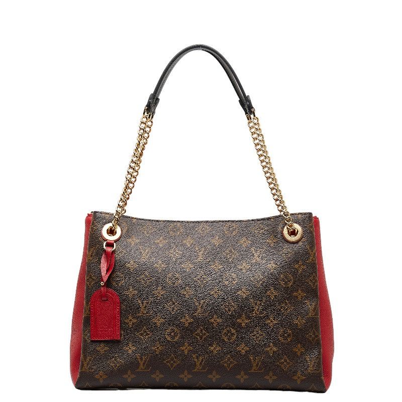image of Louis Vuitton Monogram Surène Mm Tote Brown Red, Women's