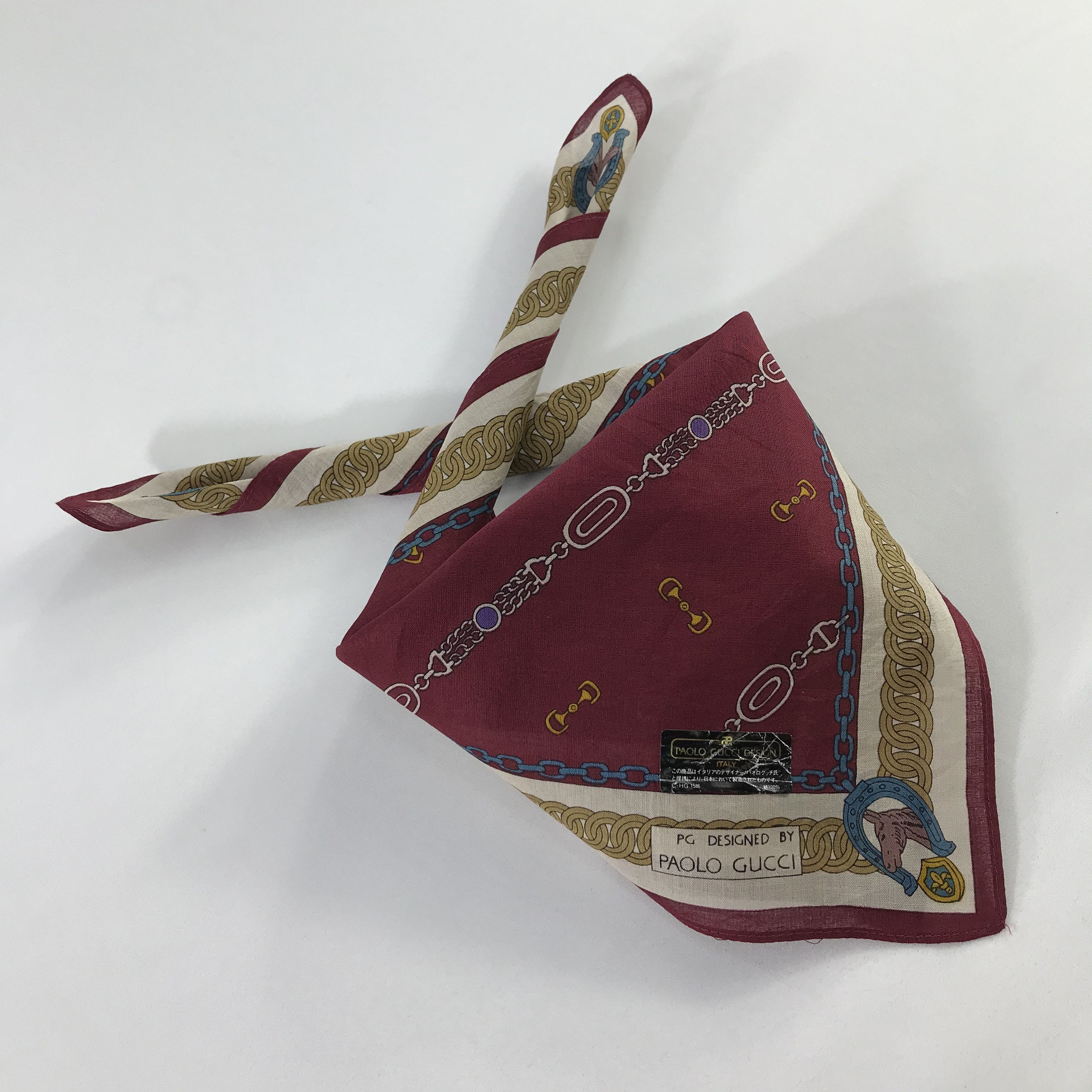 Paolo Gucci × Vintage Paolo Gucci Bandana / Handkerchief / Neckerchief - S866 Size ONE SIZE - 4 Thumbnail