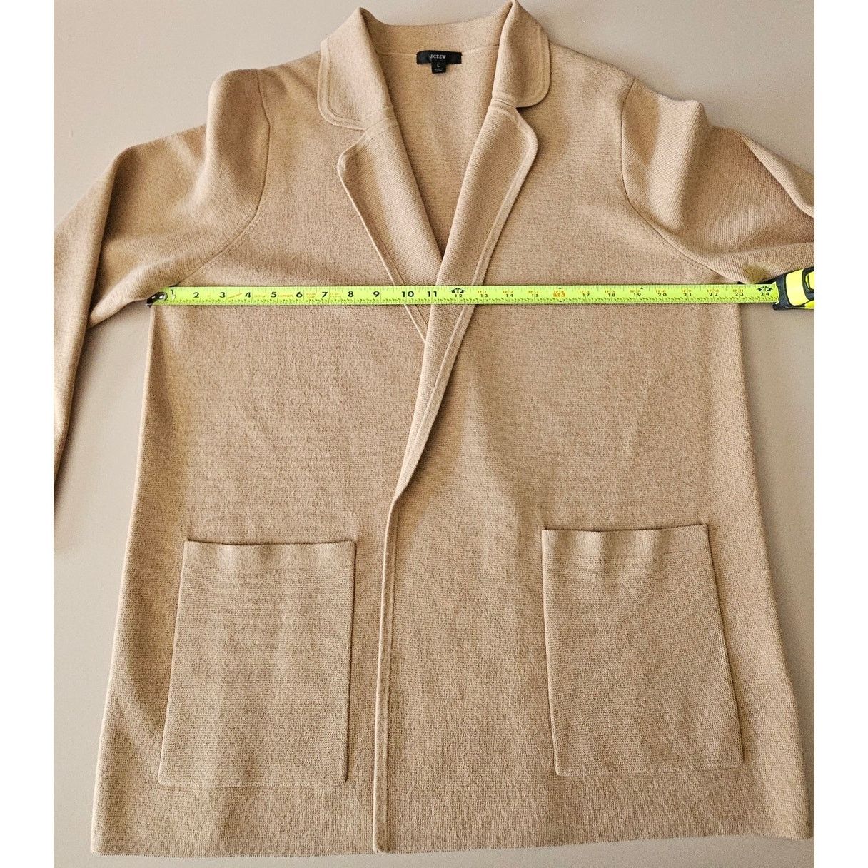 J.Crew EUC J. CREW Blend Khaki Elosie Knit Sweater Blazer Jacket L Size L / US 10 / IT 46 - 6 Thumbnail