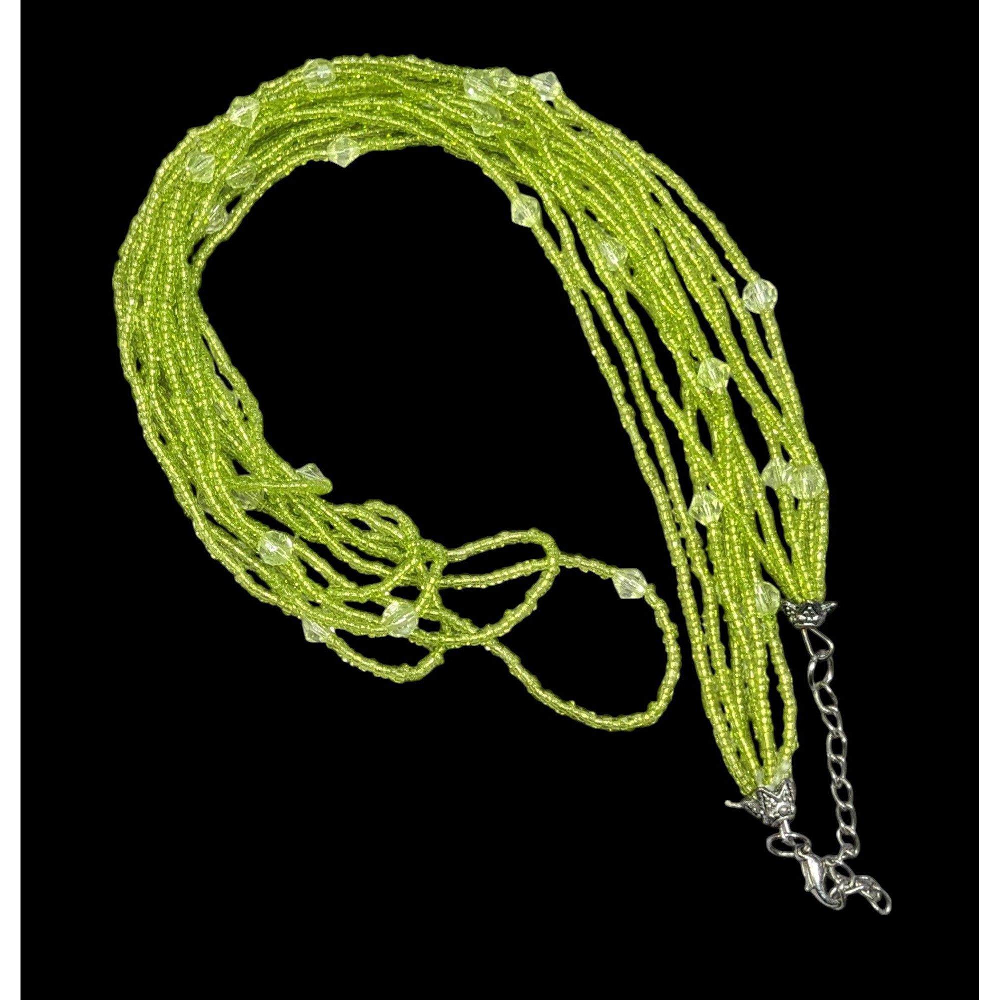 Other Lime Green Glass Multilayer Beaded Necklace Size ONE SIZE - 1 Thumbnail