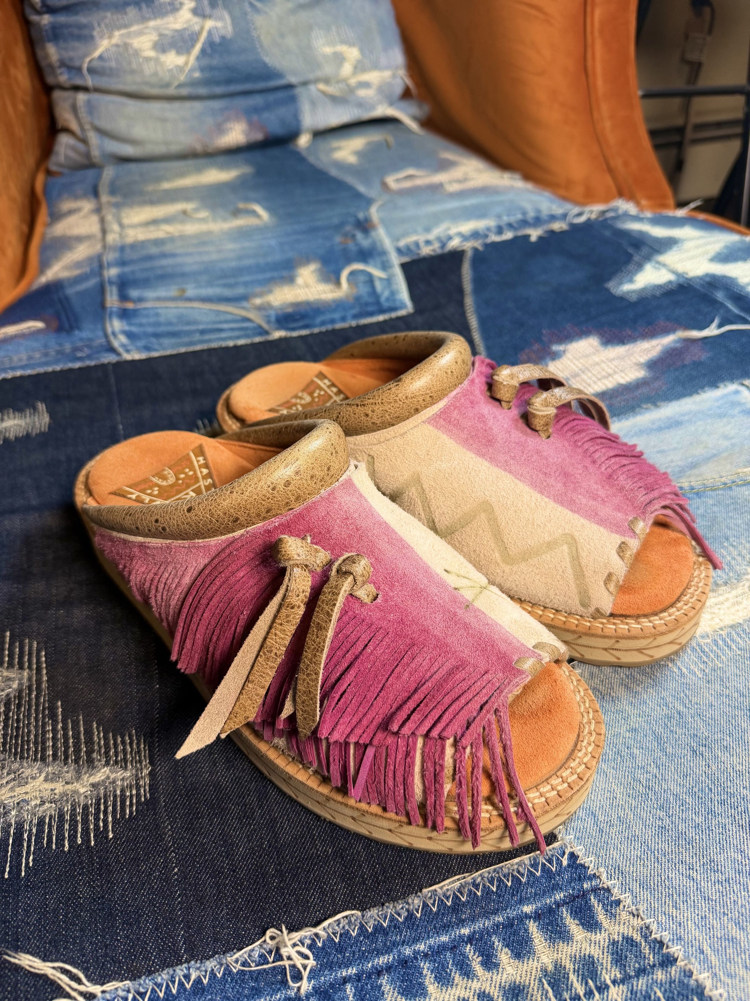 Kapital Deer Leather Pueblo Sabot Sandal Slide