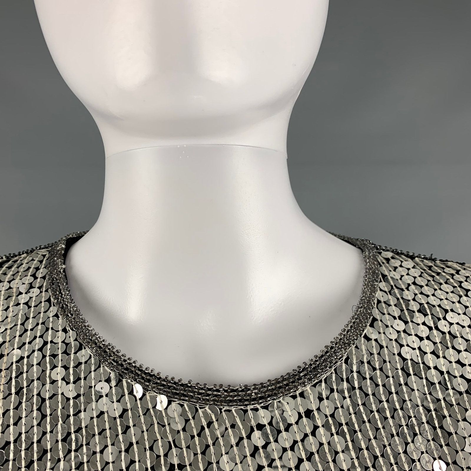Other Size S Black Silver Sequined Shift Dress Size S / US 4 / IT 40 - 6 Thumbnail