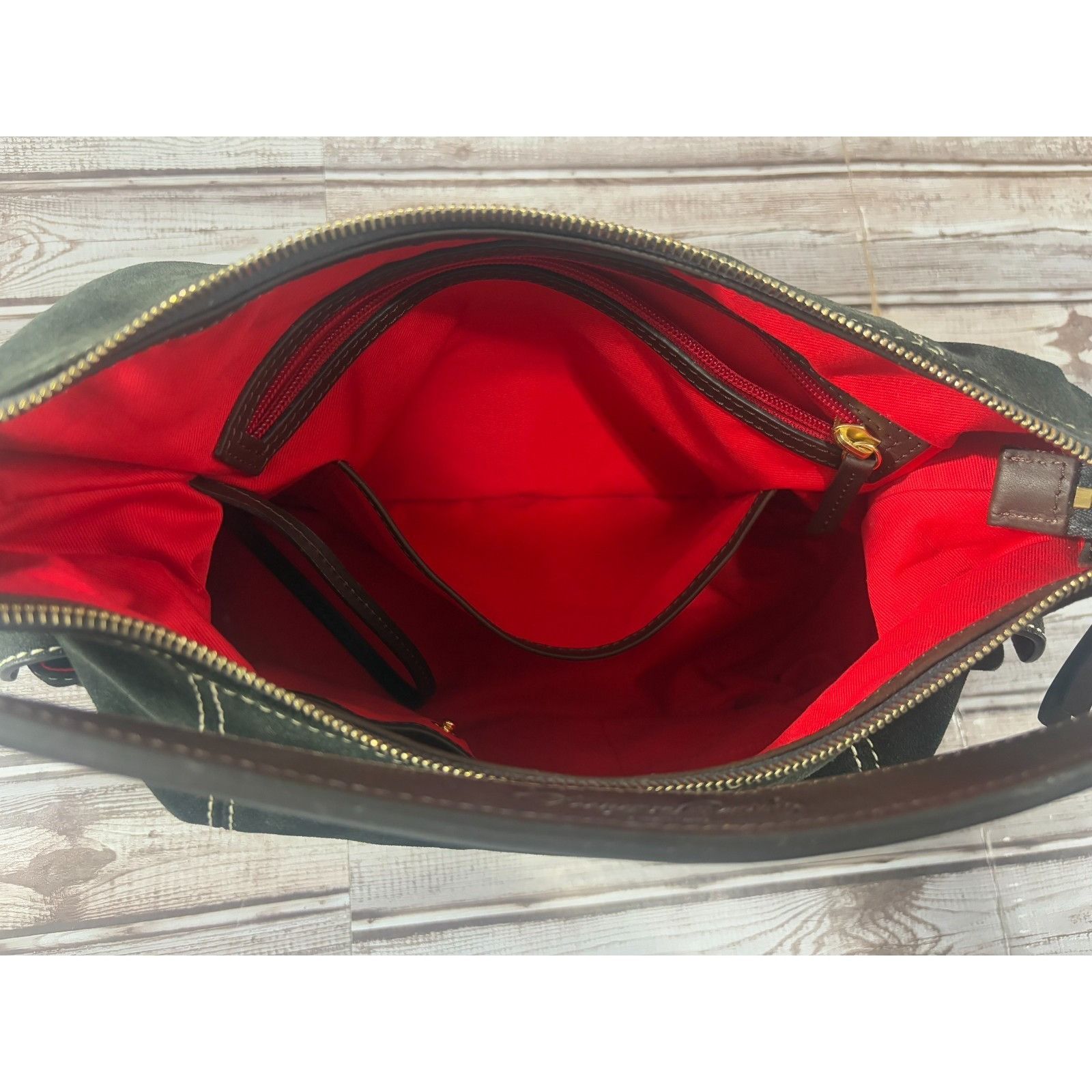 Dooney & Bourke DOONEY & BOURKE Suede leather satchel purse bag color green Size ONE SIZE - 10 Thumbnail