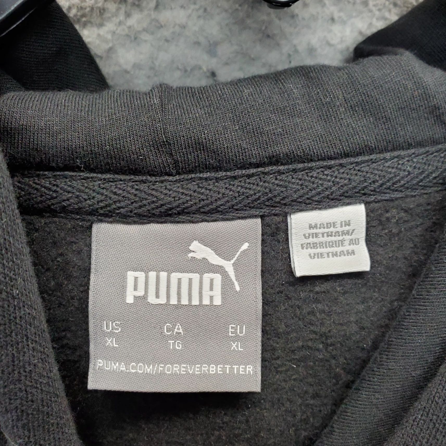 Puma Puma Hoodie Mens XL Black Fleece Lined Athletic Fit Drawstring Kangaroo Pockets Size US XL / EU 56 / 4 - 5 Thumbnail