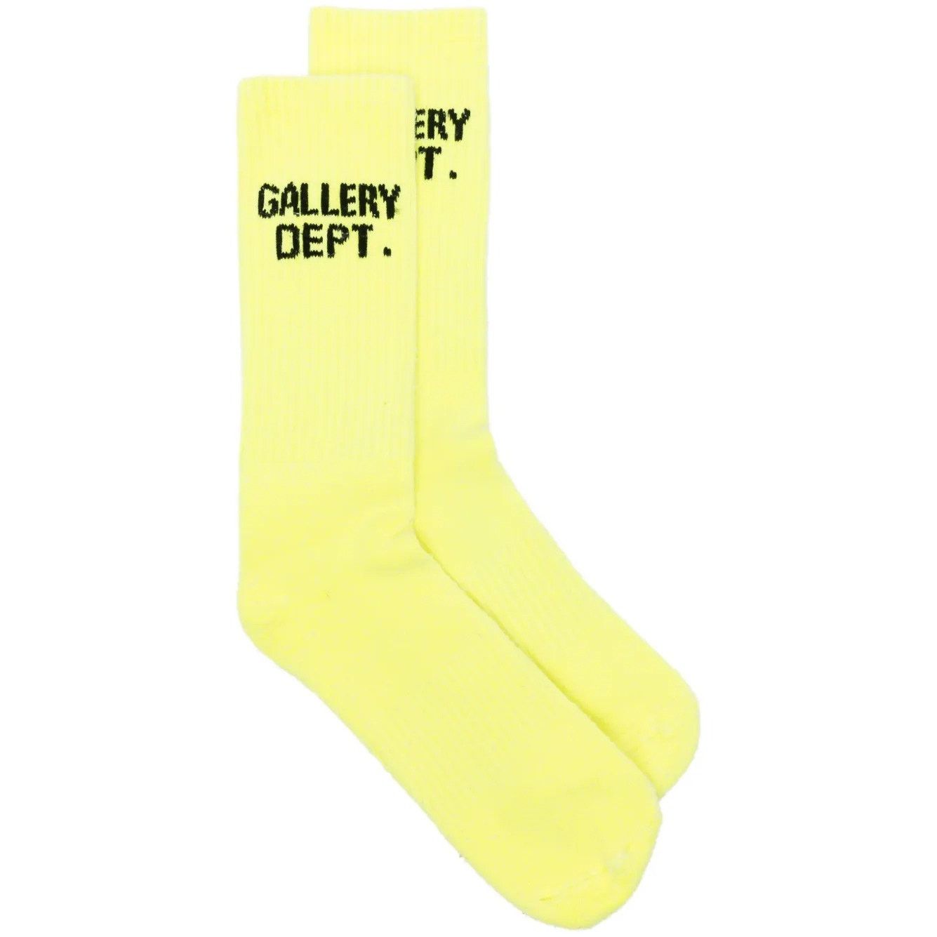 Gallery Dept. Gallery Dept. Flo Yellow Clean Logo Intarsia Knit Socks Size ONE SIZE - 1 Thumbnail