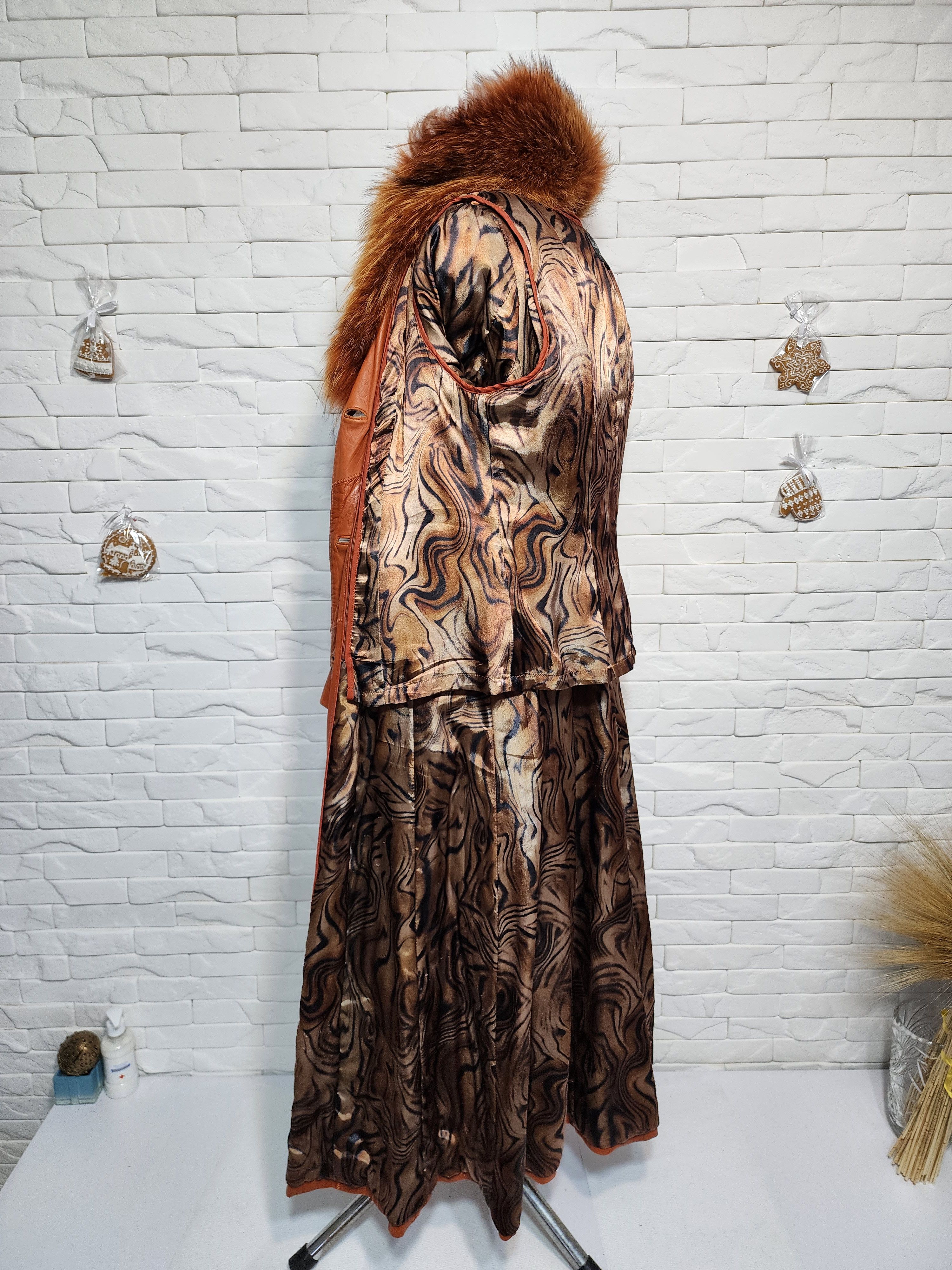 Furla Brown Leather Trench Coat with Fur Collar Size L / US 10 / IT 46 - 10 Thumbnail