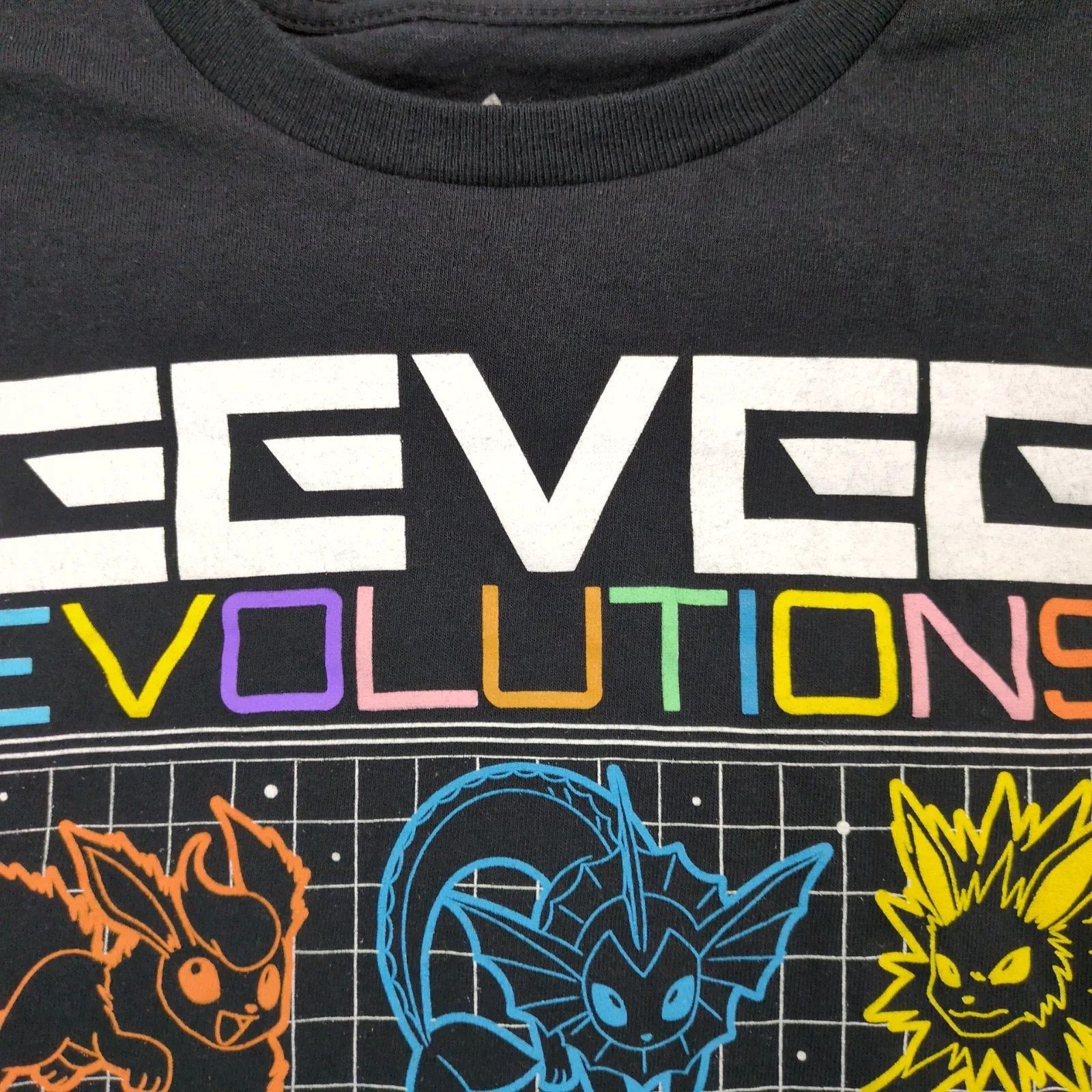 Nintendo Pokemon Eevee Evolutions Black Graphic T-Shirt Men's S Size US S / EU 44-46 / 1 - 10 Thumbnail