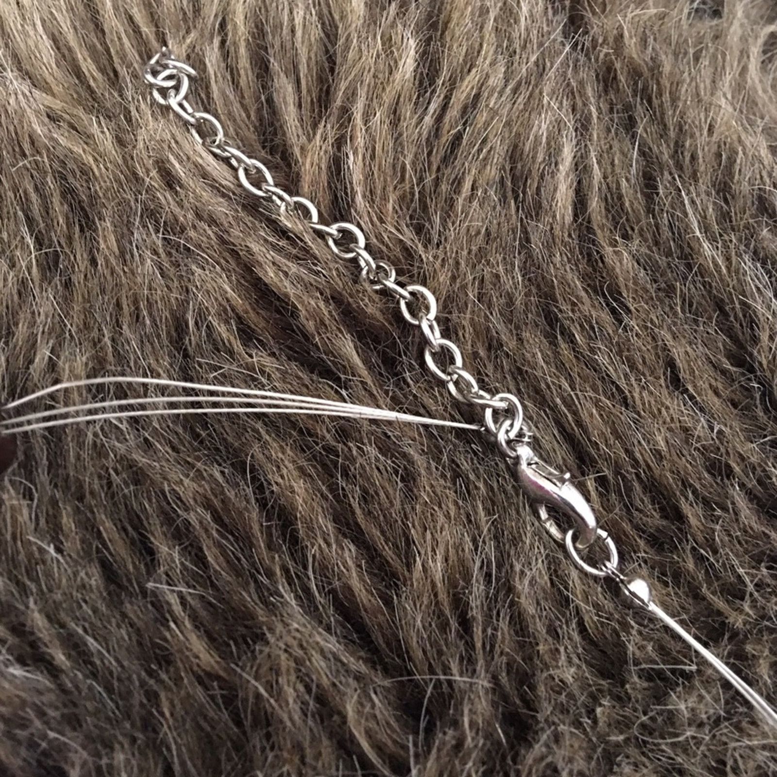Jewelry Glass and wood floating bead fish line necklace Size ONE SIZE - 8 Thumbnail