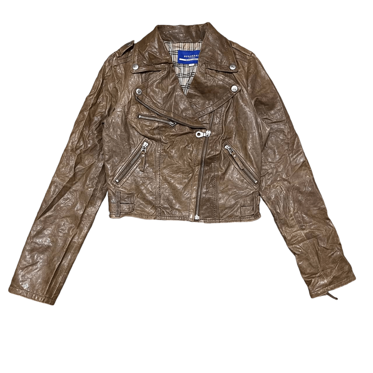 ジャケット・アウター Burberry eco leather jacket nova check Vintage Burberry Leather JACKET nova check OvERCOAT women's