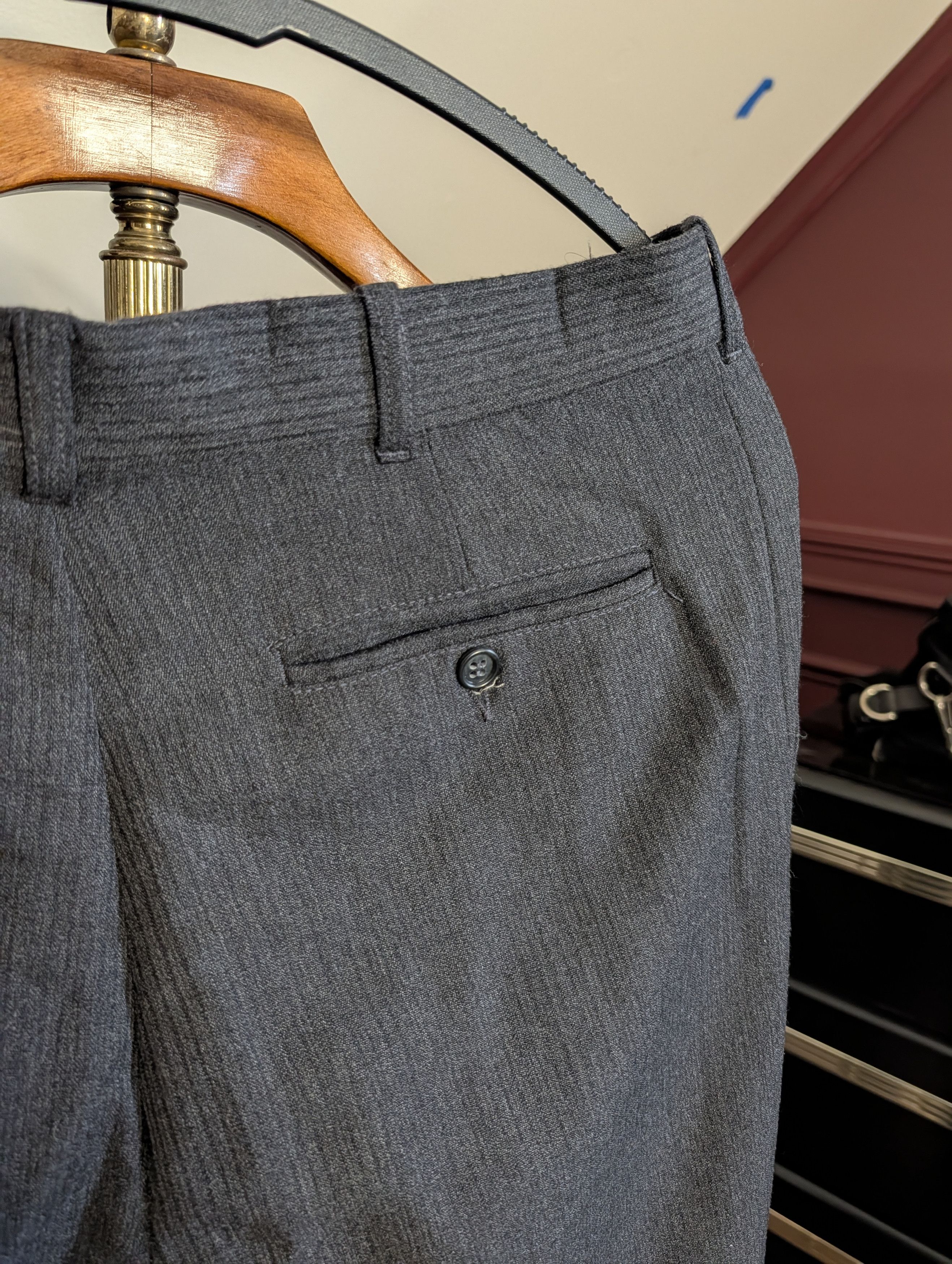 Perry Ellis MARC JACOBS ERA Early 90s textured stripe wool pants Size US 32 / EU 48 - 7 Thumbnail