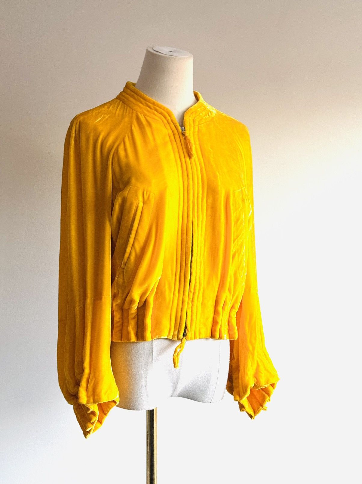 Sonia Rykiel S/S 08 Sonia Rykiel marigold yellow velvet bomber jacket 38 Size S / US 4 / IT 40 - 1 Thumbnail
