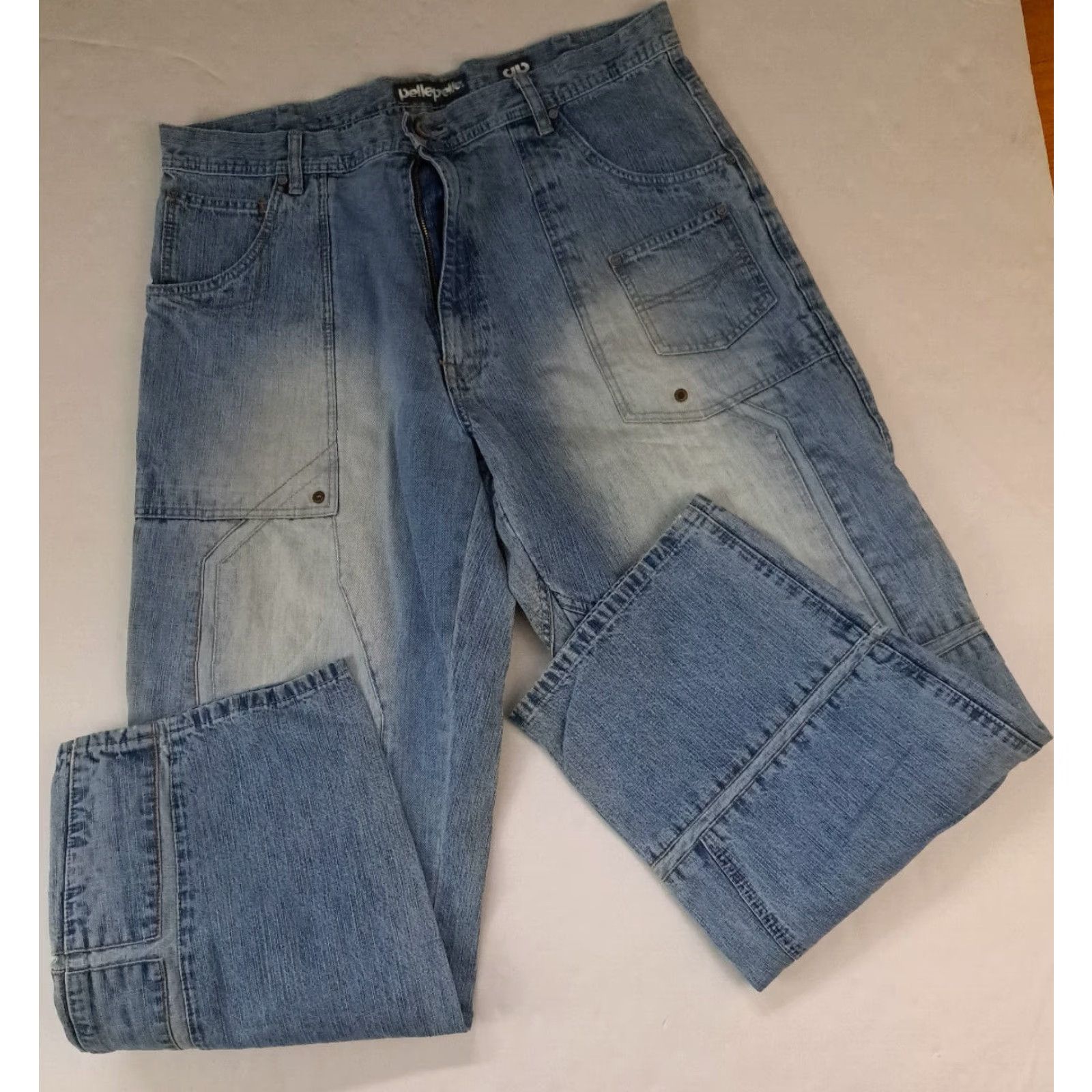 Pelle Pelle VINTAGE Pelle-Pelle Mens Pants Cargo Blue 40-34 Inseam 34 Jeans 38 Waiste 33 Inseam (Good Clean Condition) Size US 40 / EU 56 - 4 Thumbnail