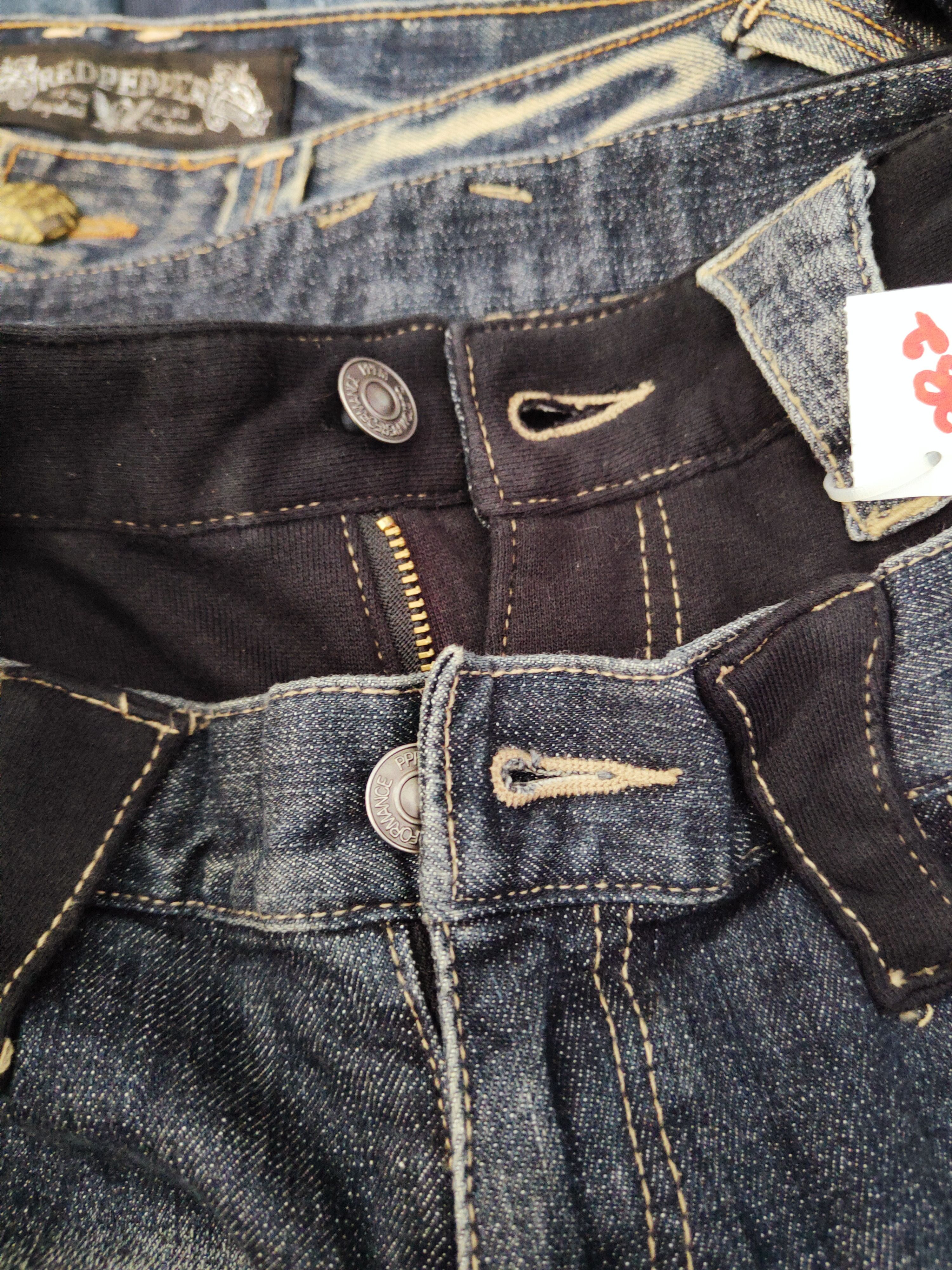 PPFM PPFM Dark Blue double waist Distressed Ripped Jeans #W382 Size US 32 / EU 48 - 17 Thumbnail