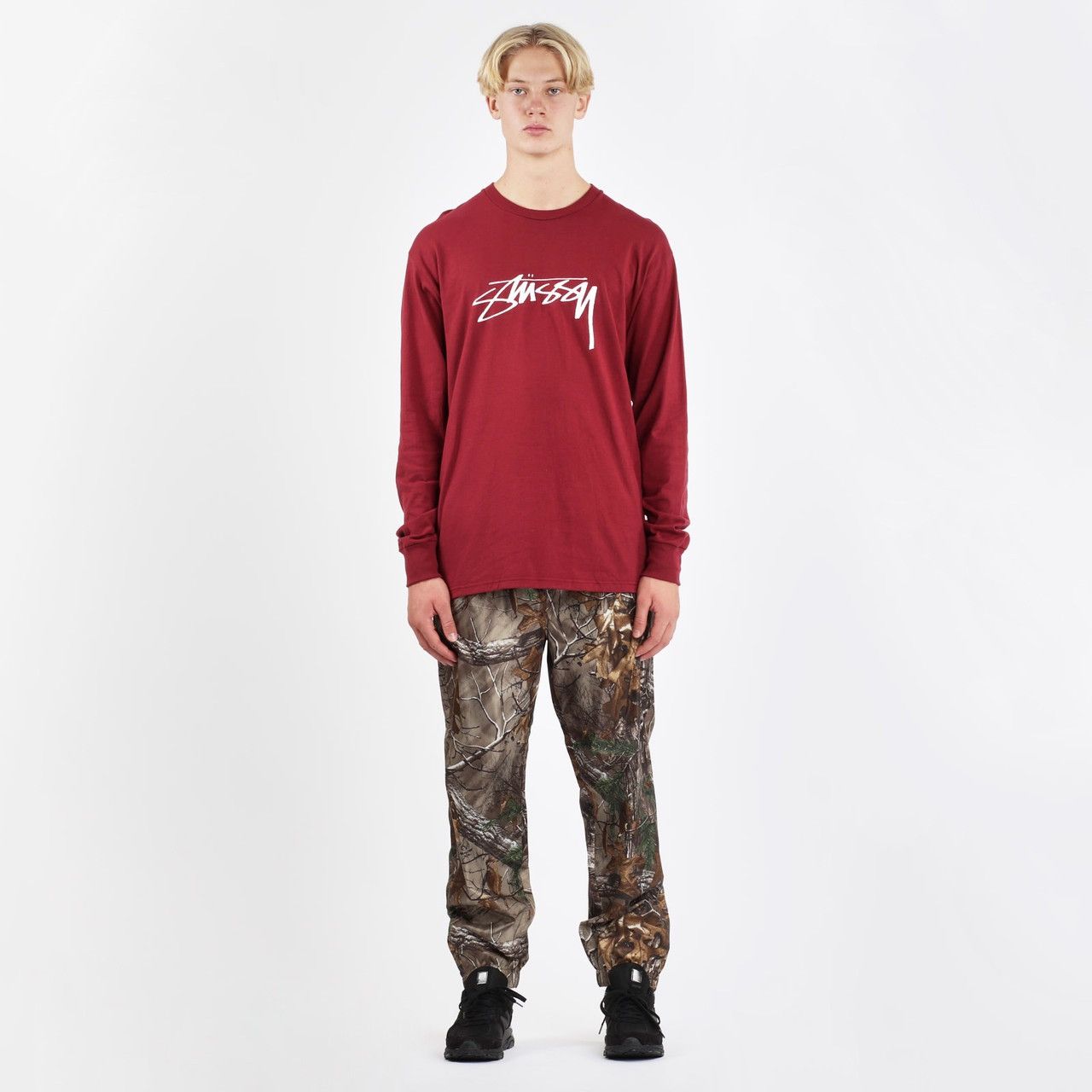 Stussy Stussy Smooth Stock L/S Shirt Burgundy Size US S / EU 44-46 / 1 - 2 Thumbnail