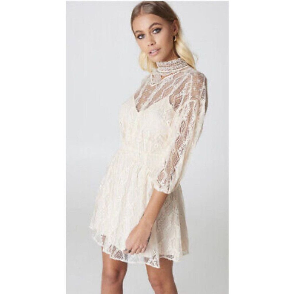 beige dress women Cammie Long Sleeve Midi Dress - Beige