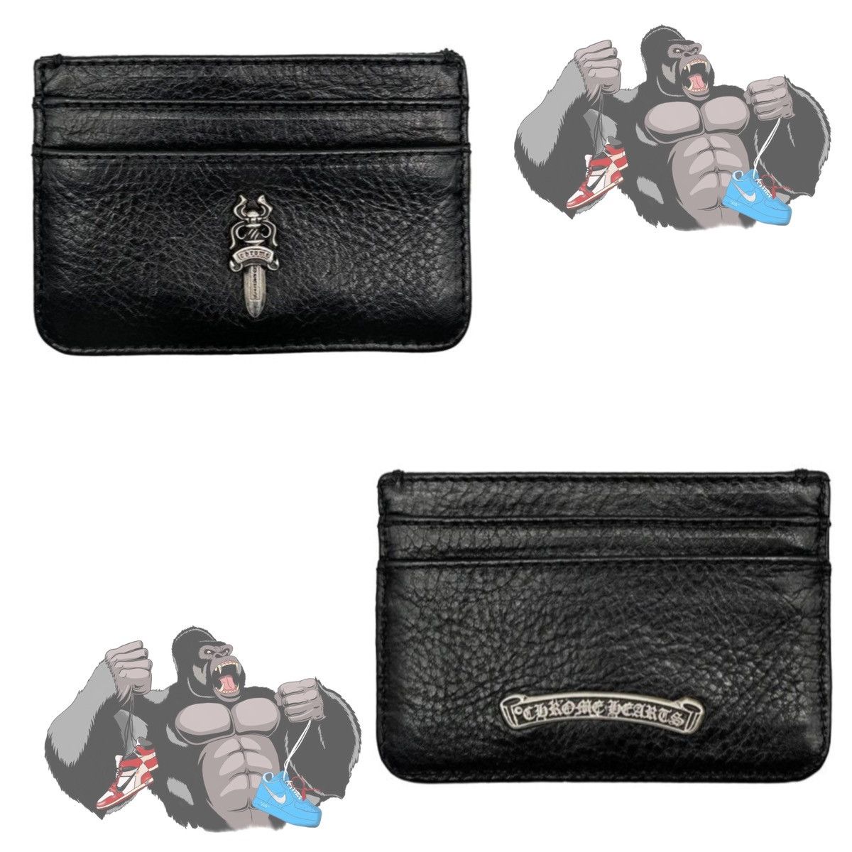 Chrome Hearts Chrome Hearts Silver Dagger Scroll Black Card Holder Size ONE SIZE - 1 Thumbnail
