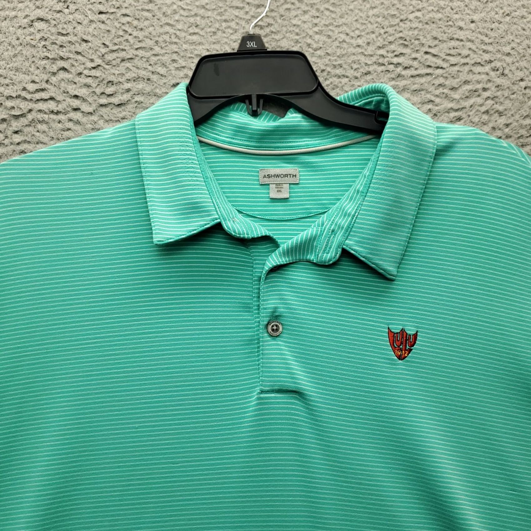 Vintage Ashworth Polo Shirt Mens 2XL Multi Striped High Low Slit Short Sleeve Pony Logo Shirt Size US XXL / EU 58 / 5 - 3 Thumbnail