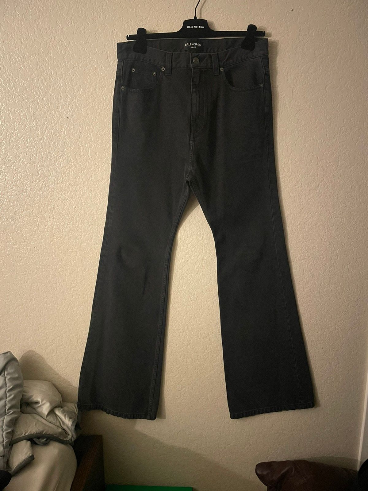 Pre-owned Balenciaga Lost Tape Flared Jeans In Black