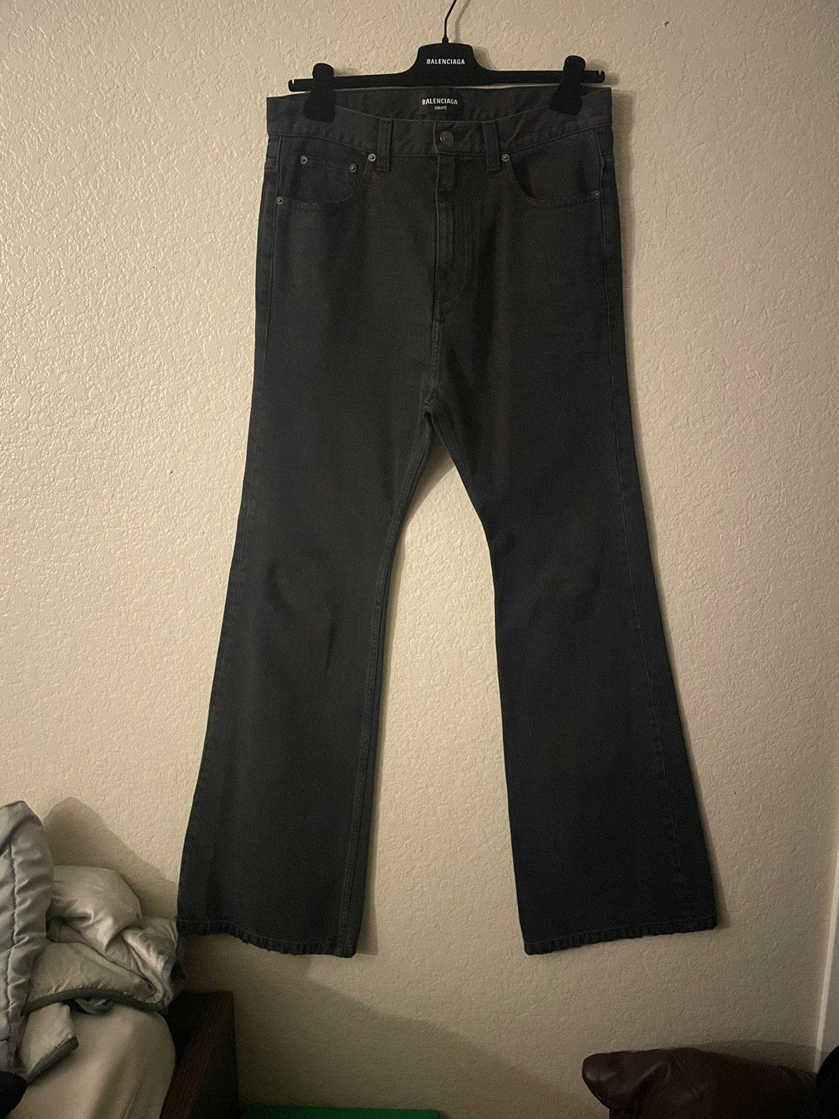 Image of Balenciaga Lost Tape Flared Jeans in Black, Men's (Size 30)