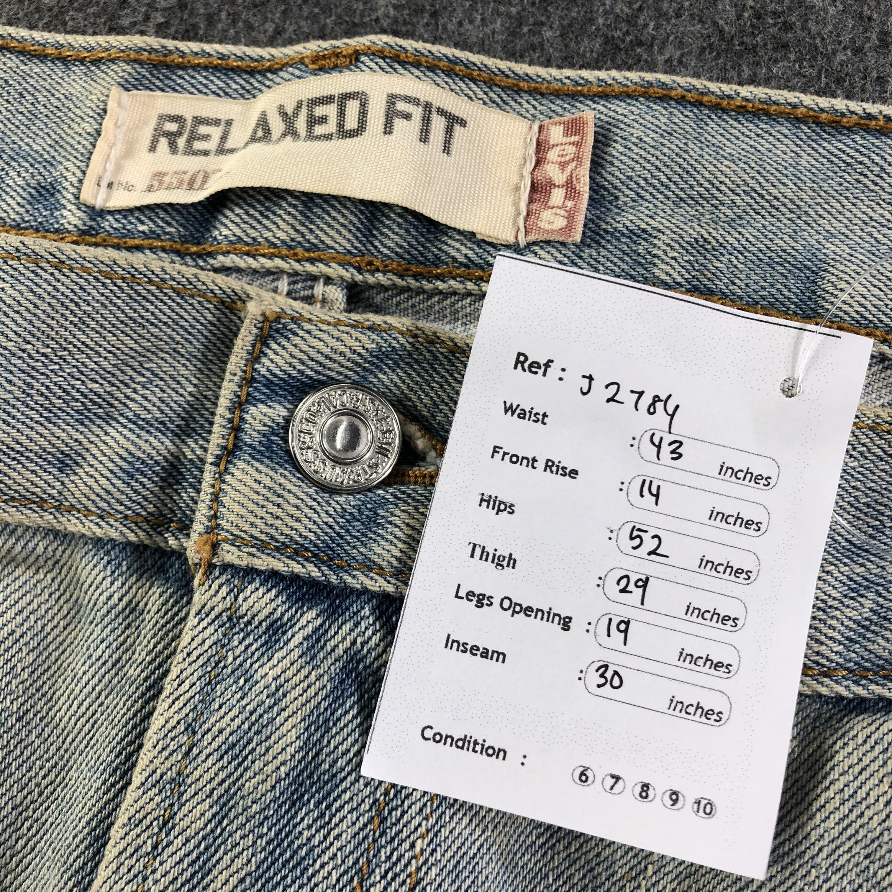 Levi's Vintage Light Wash Levis 550 Jeans-J2784 Size US 43 - 12 Thumbnail