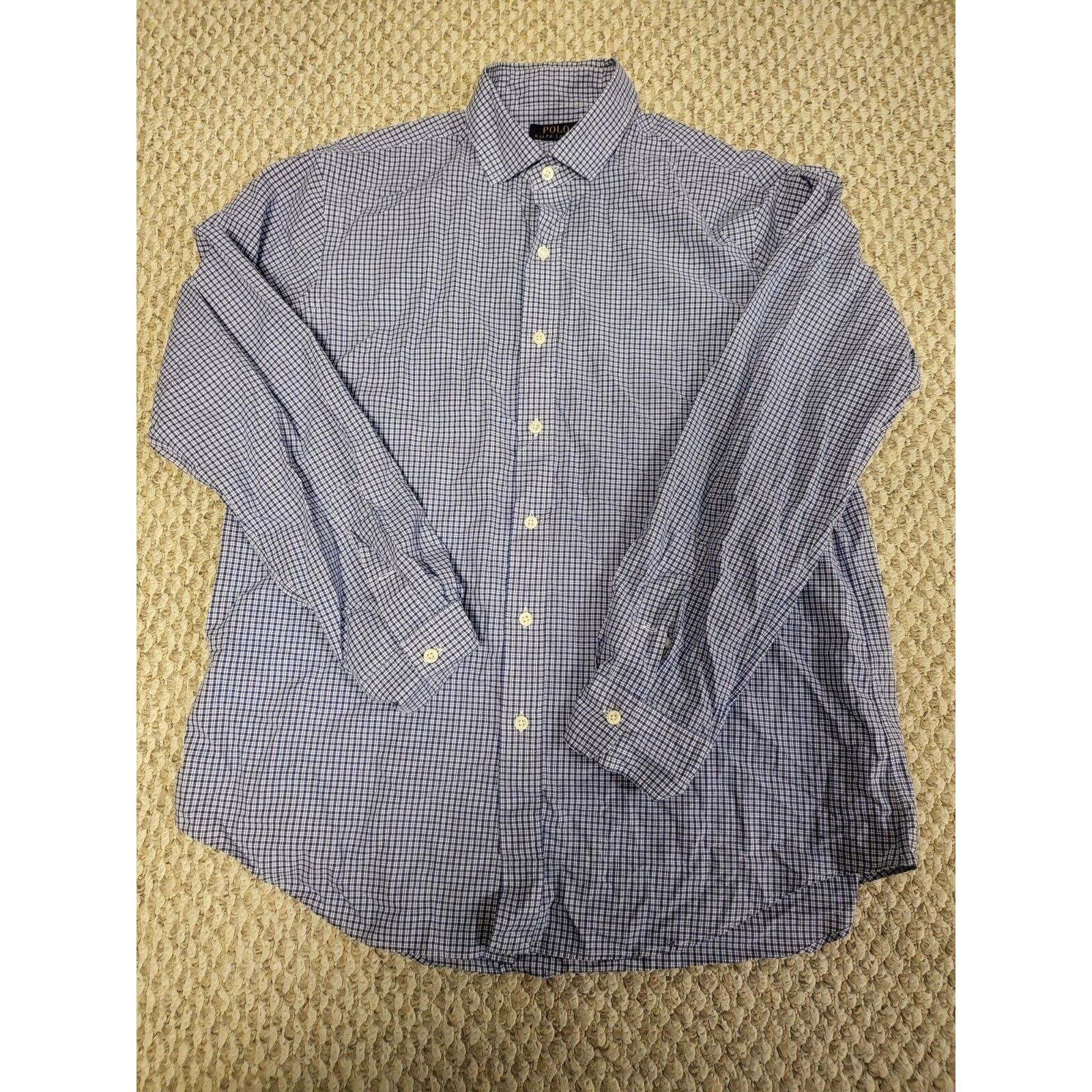 Polo Ralph Lauren Polo Ralph Lauren Mens Dress Shirt Size Large, Blue Plaid Size US L / EU 52-54 / 3 - 1 Thumbnail