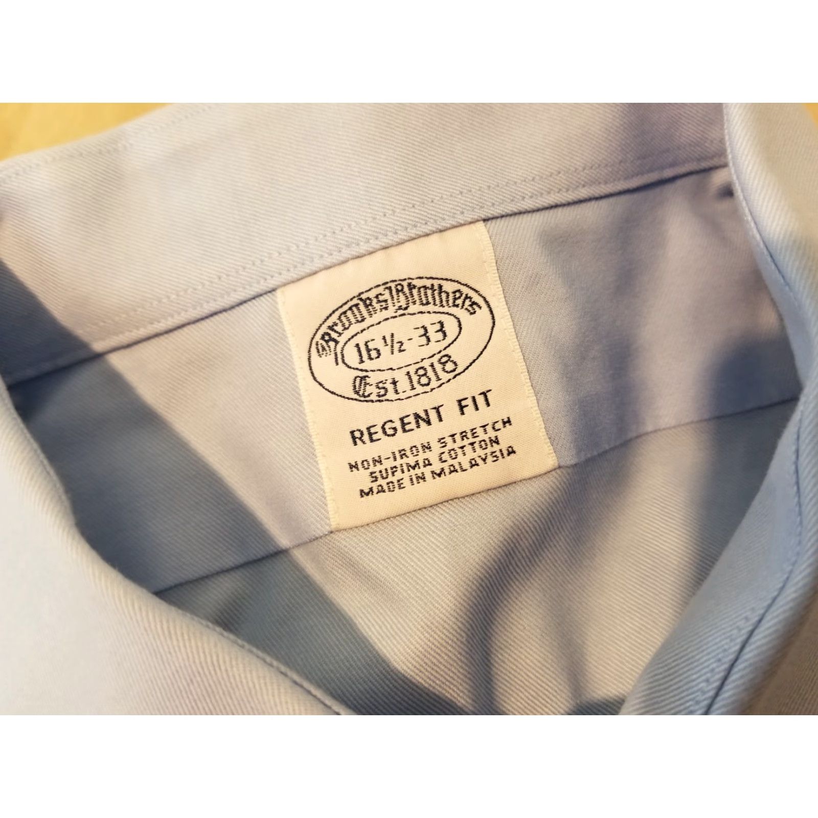 Brooks Brothers Brooks Brothers Dress Shirt Mens Blue 16 1/2 33 Button Cotton 16.5 Size 46R - 3 Thumbnail
