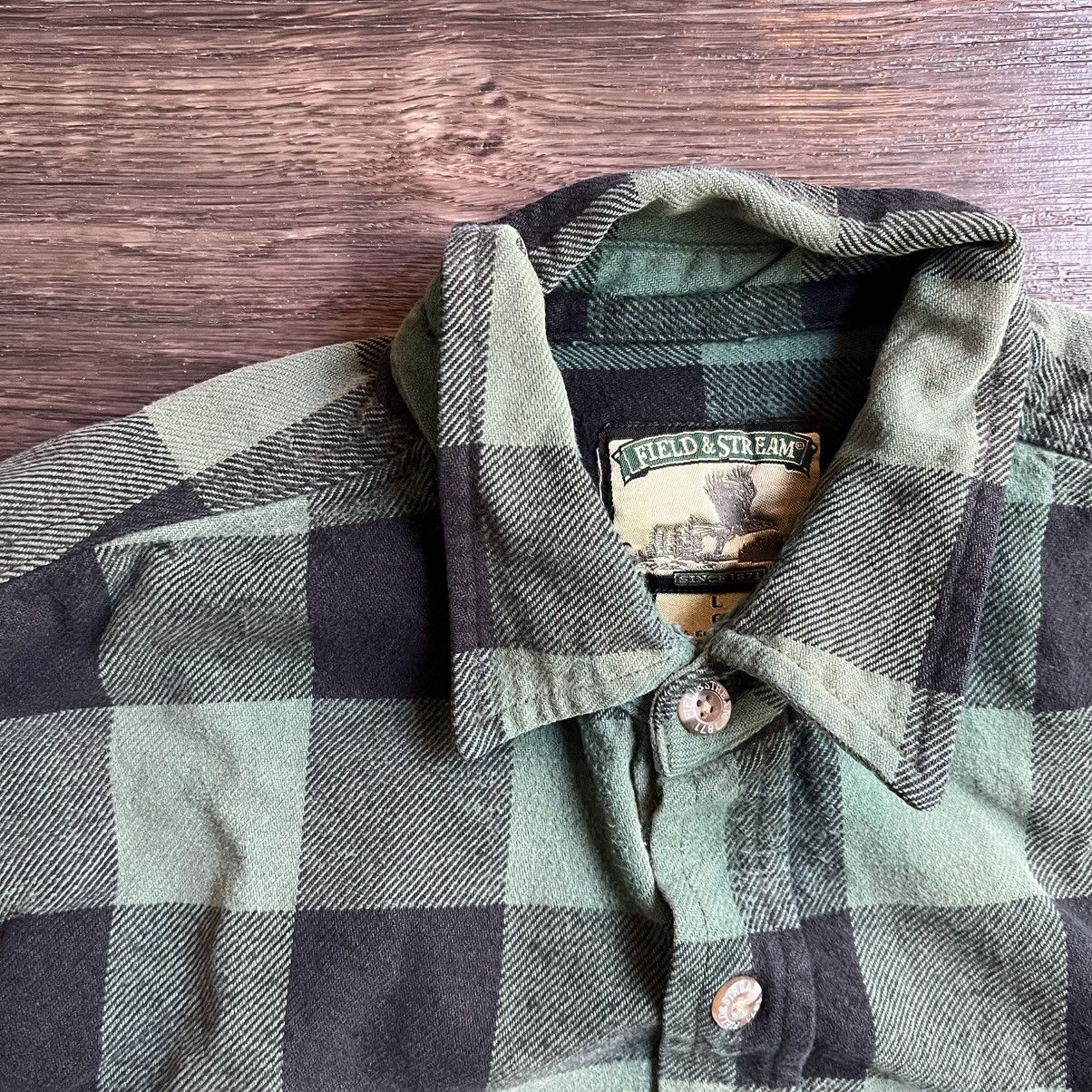 Vintage Vintage 2000s Thick Green Flannel Cut/Cropped L/XL Size US XL / EU 56 / 4 - 4 Thumbnail