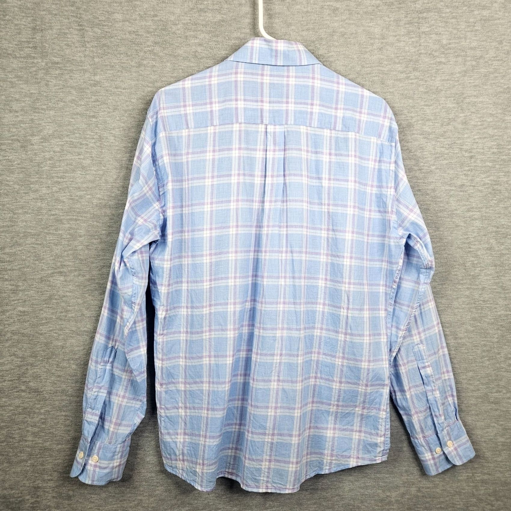 Peter Millar Peter Millar Kenton Shirt Button-Up Plaid Blue White M Men Regular Size Size US M / EU 48-50 / 2 - 2 Thumbnail