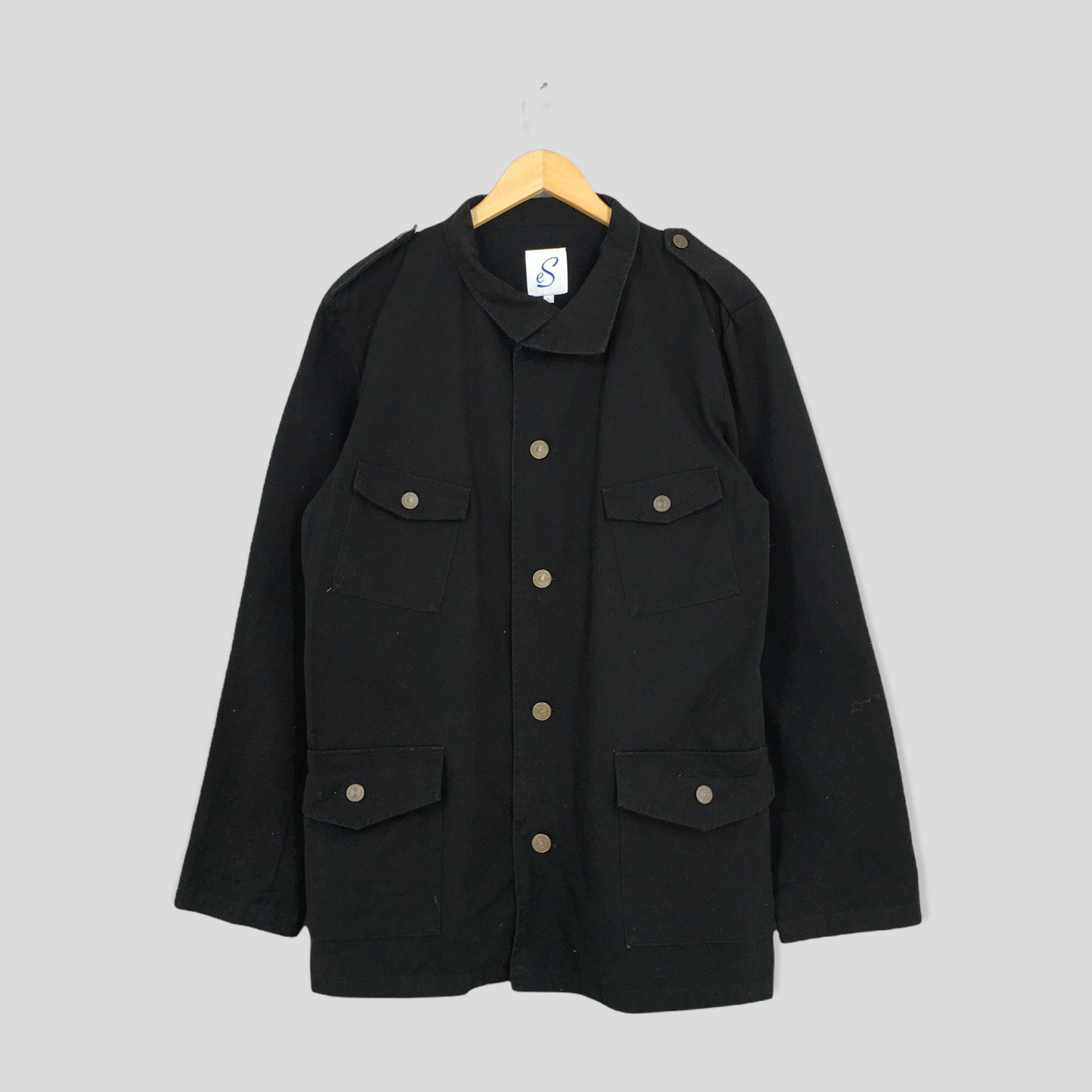 image of Es x Vintage 1990S Black Denim Jeans Workwear Jacket Large, Men's