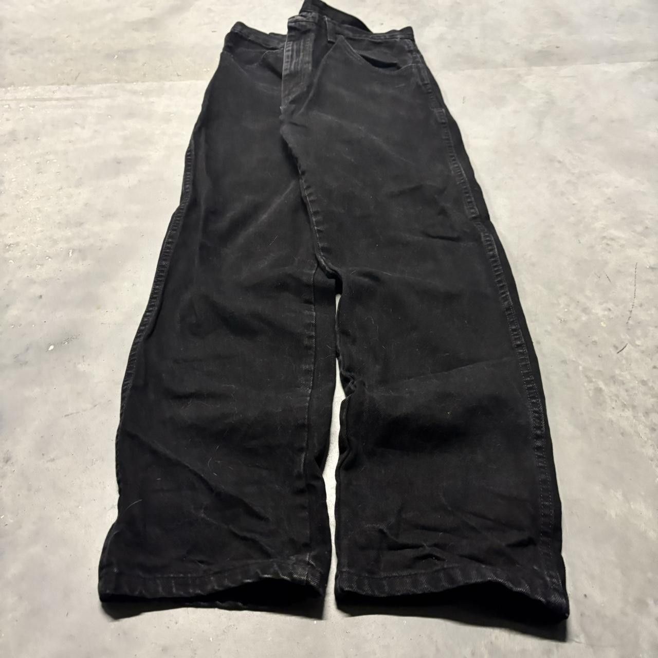 Japanese Brand × Vintage Crazy Vintage Y2K/2000s Grunge Solid Black Essential Denim Jeans! Size US 32 / EU 48 - 3 Thumbnail